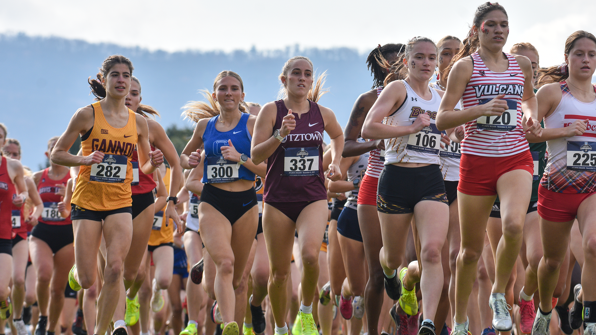 Maura Lenhart of the Kutztown University women's cross country team competes in the NCAA DII Atlantic Region Championships at Lock Haven on Saturday, Nov. 8, 2025.
