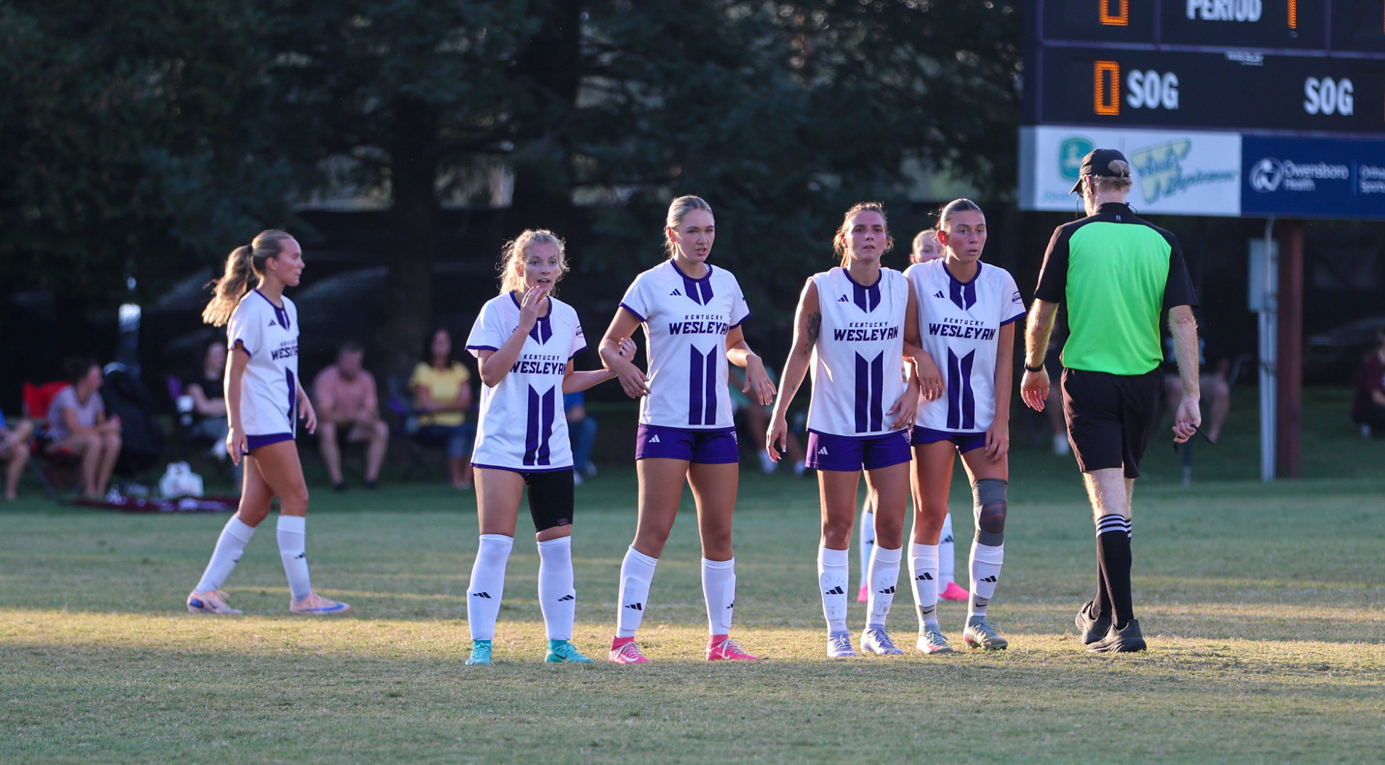Four Panthers in a wall waiting on a free kick