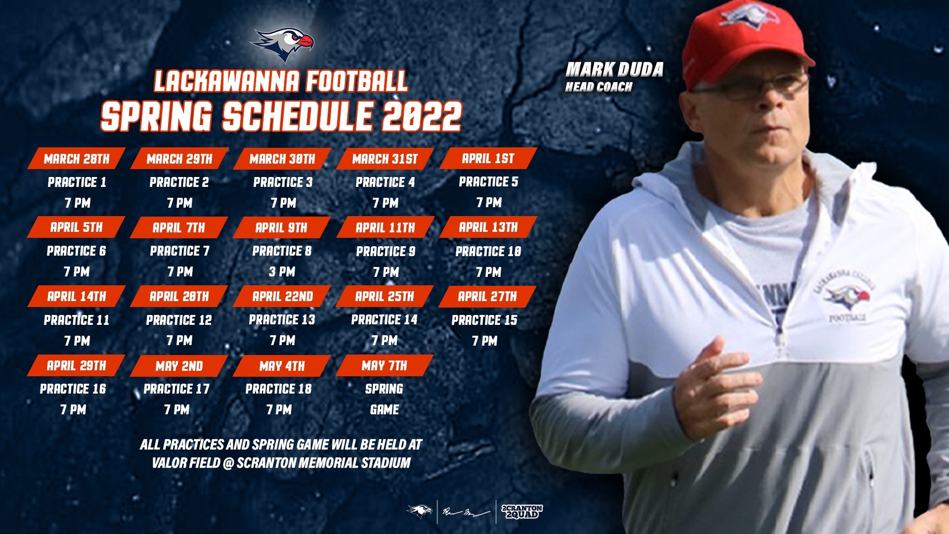 FB Lackawanna Announces Spring Practice Schedule, Spring Game Date