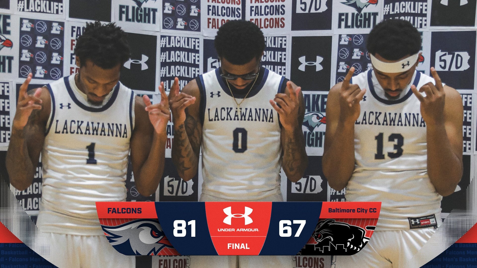 LC MBB Final Score Graphic vs. Baltimore City CC 1-17-26 Landscape