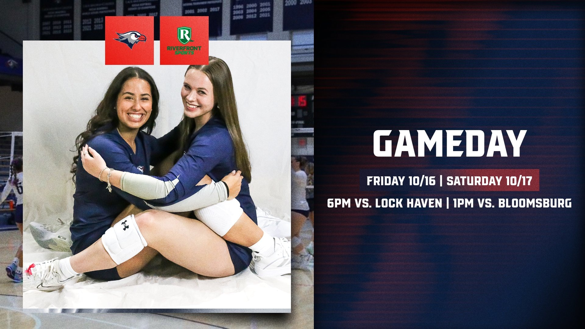 LC WVB Gameday Graphic vs. LHU and Bloomsburg 10-16-26 Landscape