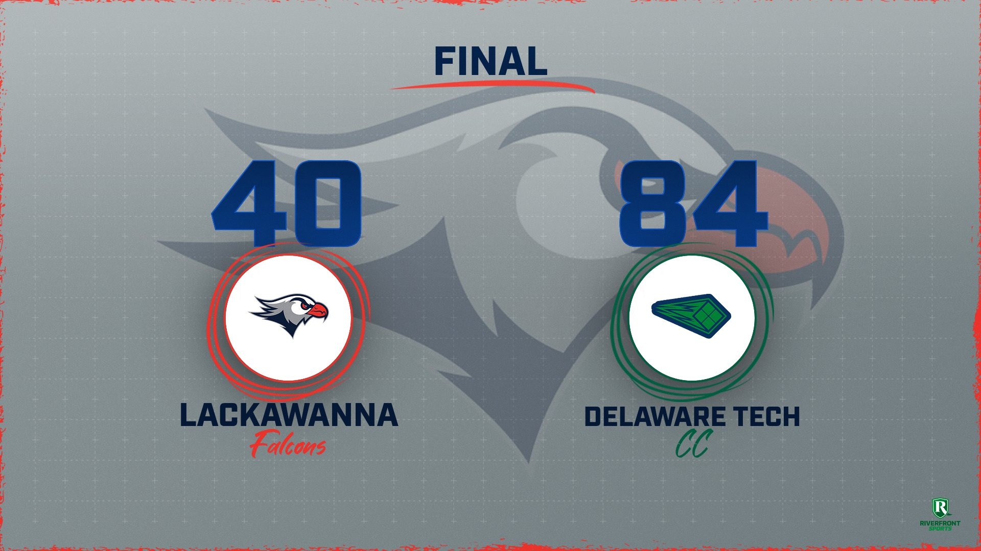 LC WBB Final Score Graphic vs. Delaware Tech 2-14-26 Landscape