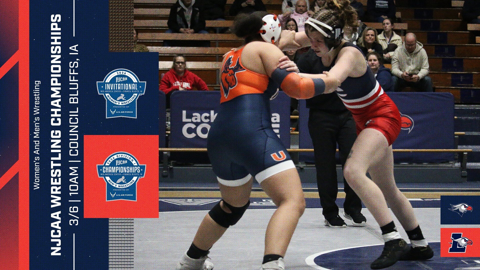 LC MWREST WWREST Gameday Graphic vs. NJCAA National Tournament 3-6-26 Landscape