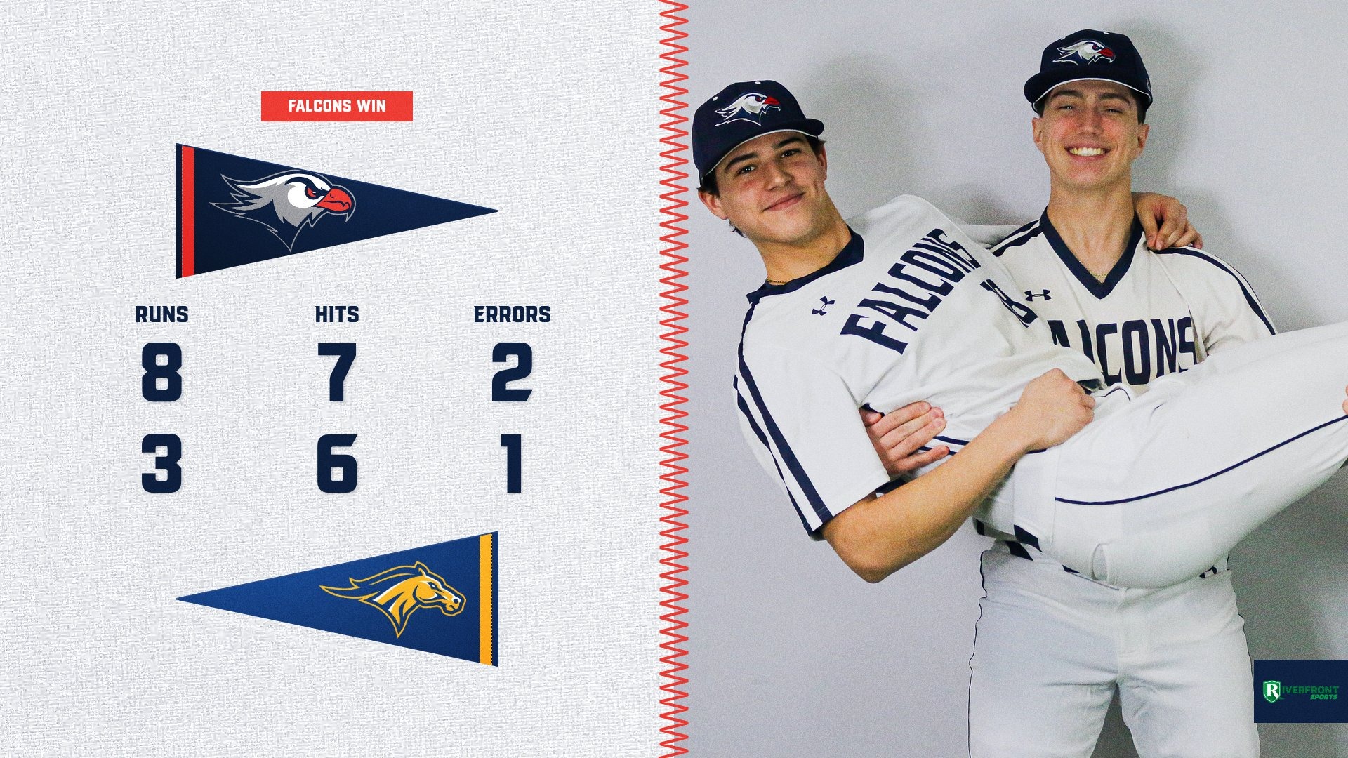 LC BASE Final Score Graphic vs. Monroe University 4-15-26 Landscape