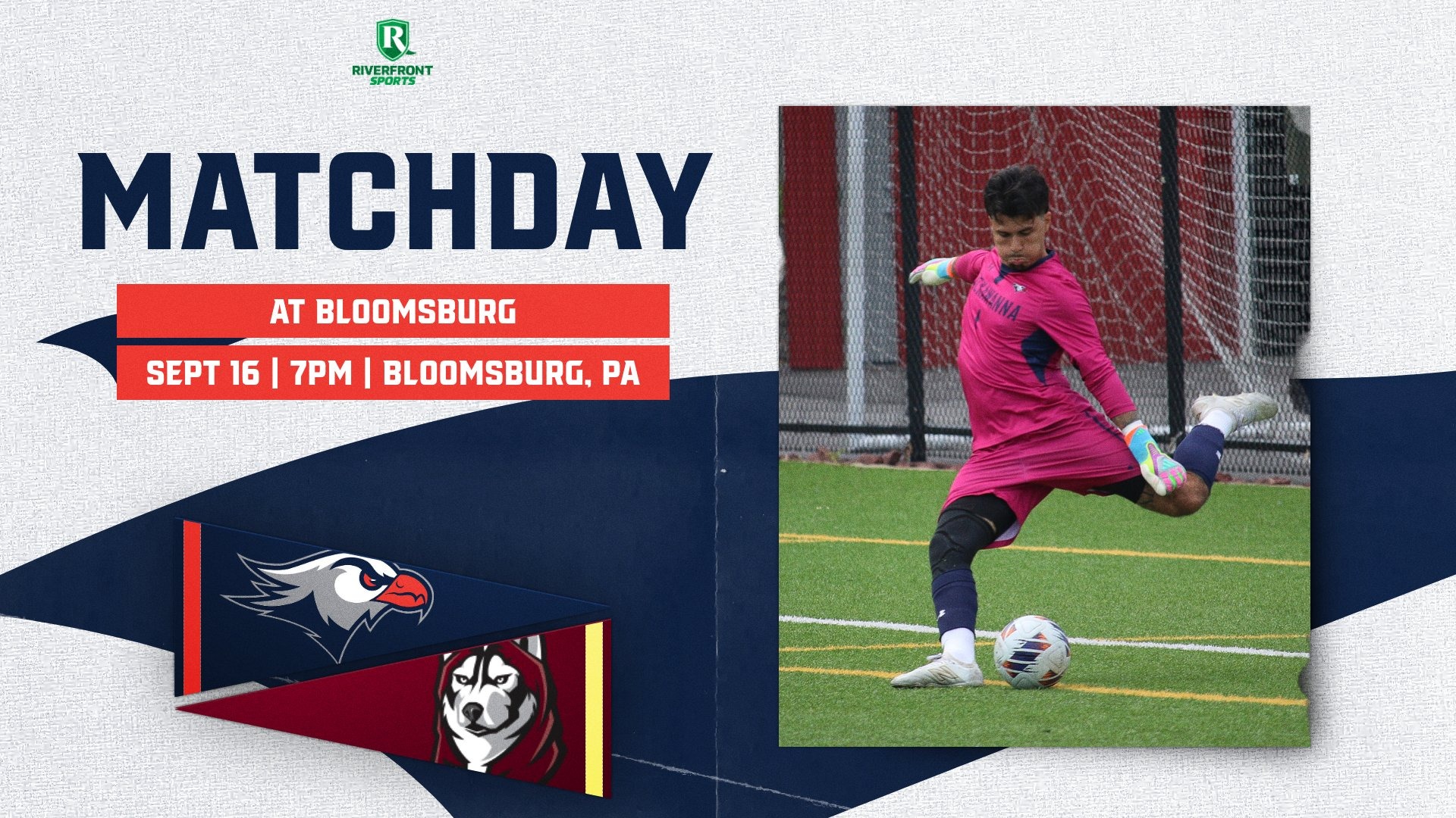 LC MSOC Gameday Graphic vs. Bloomsburg 9-16-26 Landscape