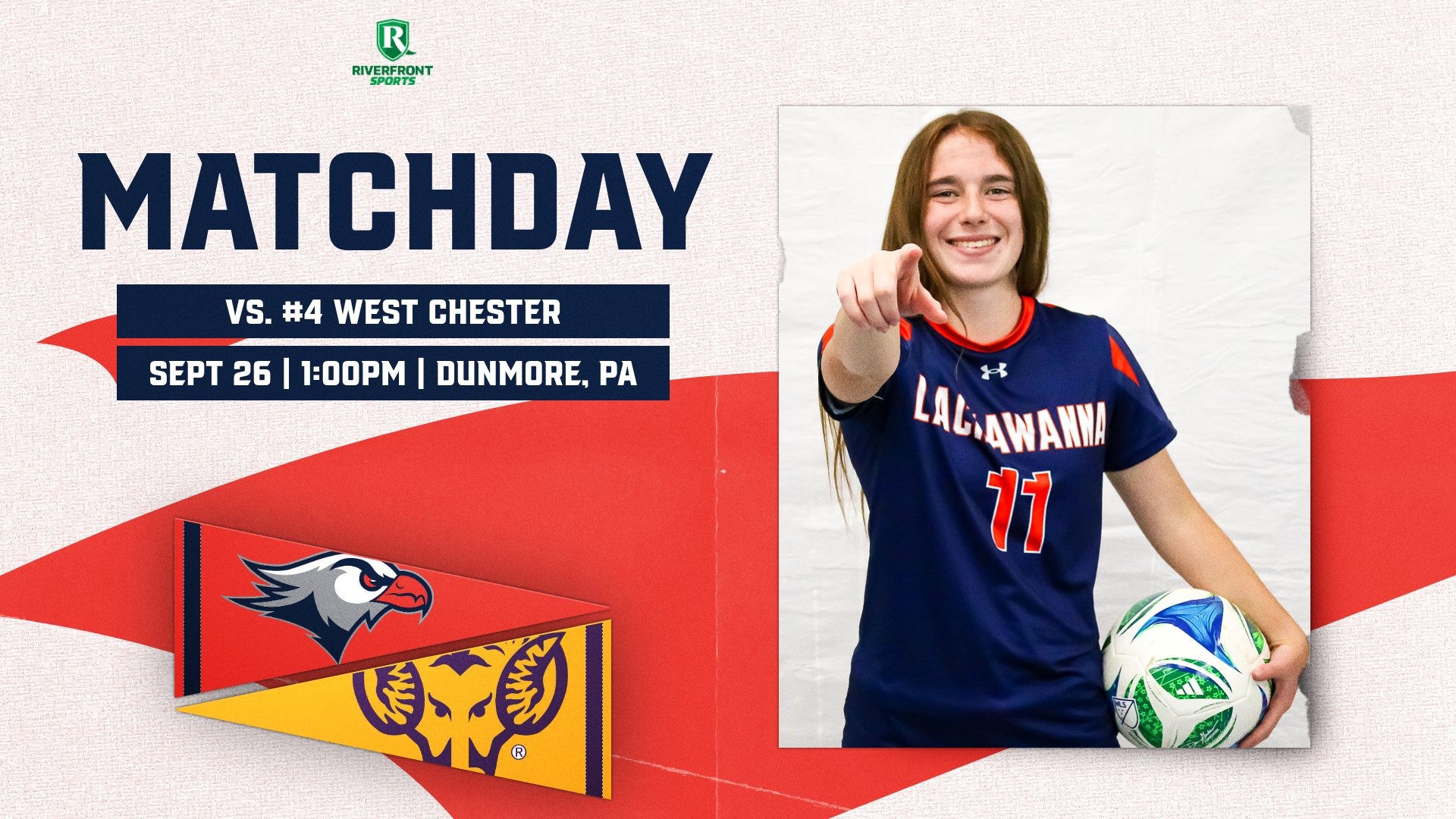 LC WSOC Gameday Graphic vs. West Chester 9-26-26 Landscape