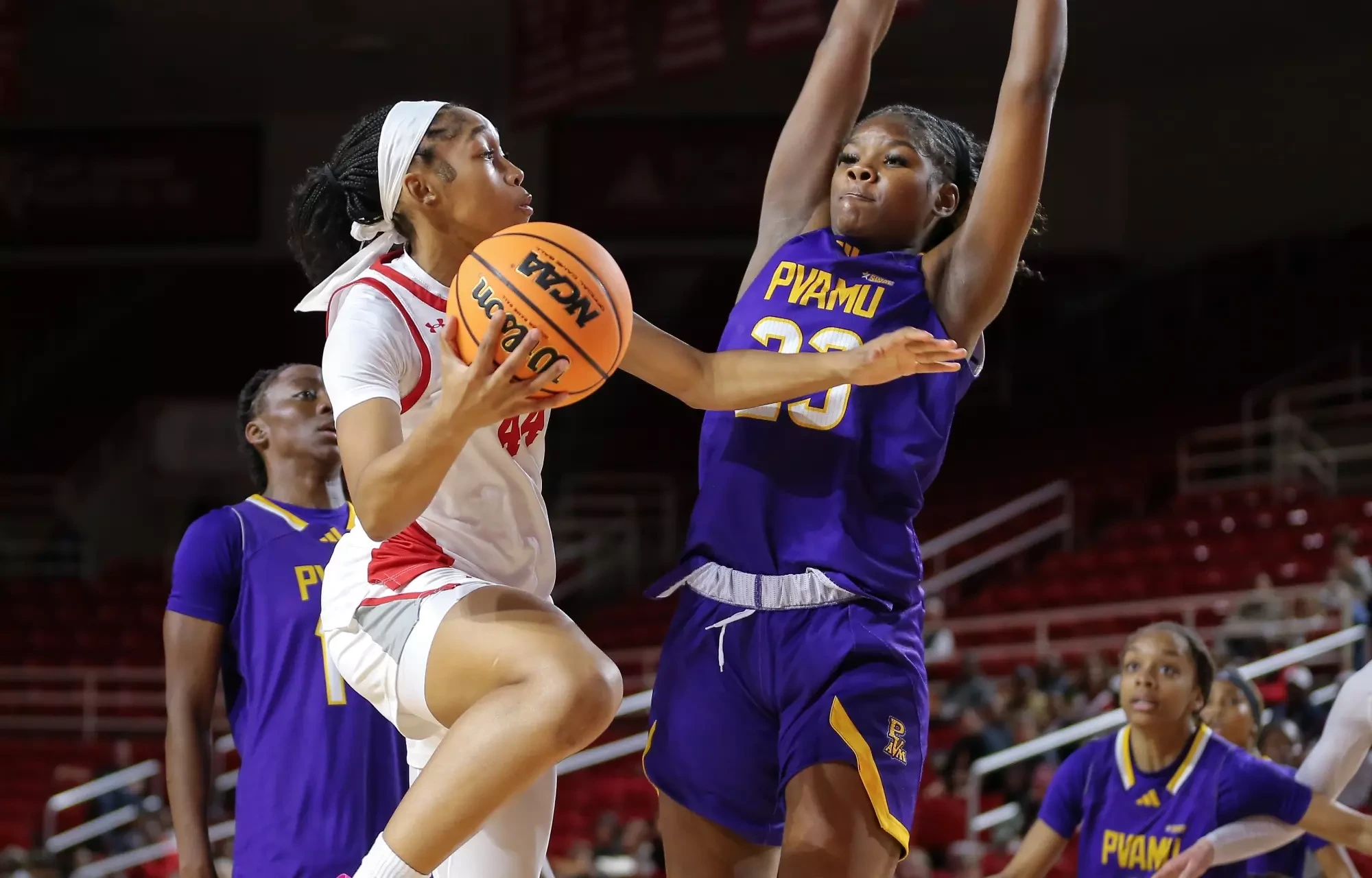 Lamar WBB takes on PVAMU at Neches Arena in Beaumont, Texas. Wednesday, December 17, 2025. Photo credit Jarrod Brown