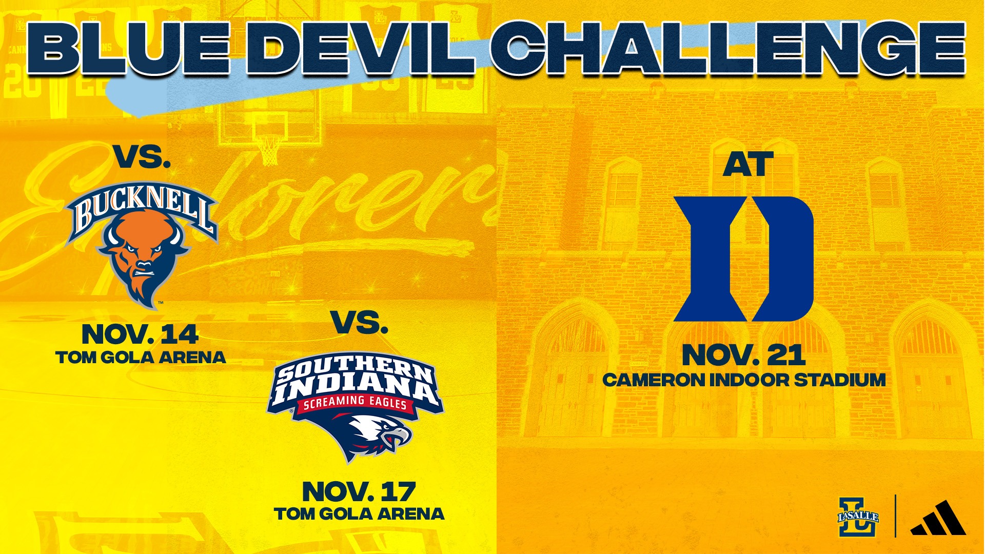 Men’s Basketball to Play in Blue Devil Challenge Against Duke, Bucknell
