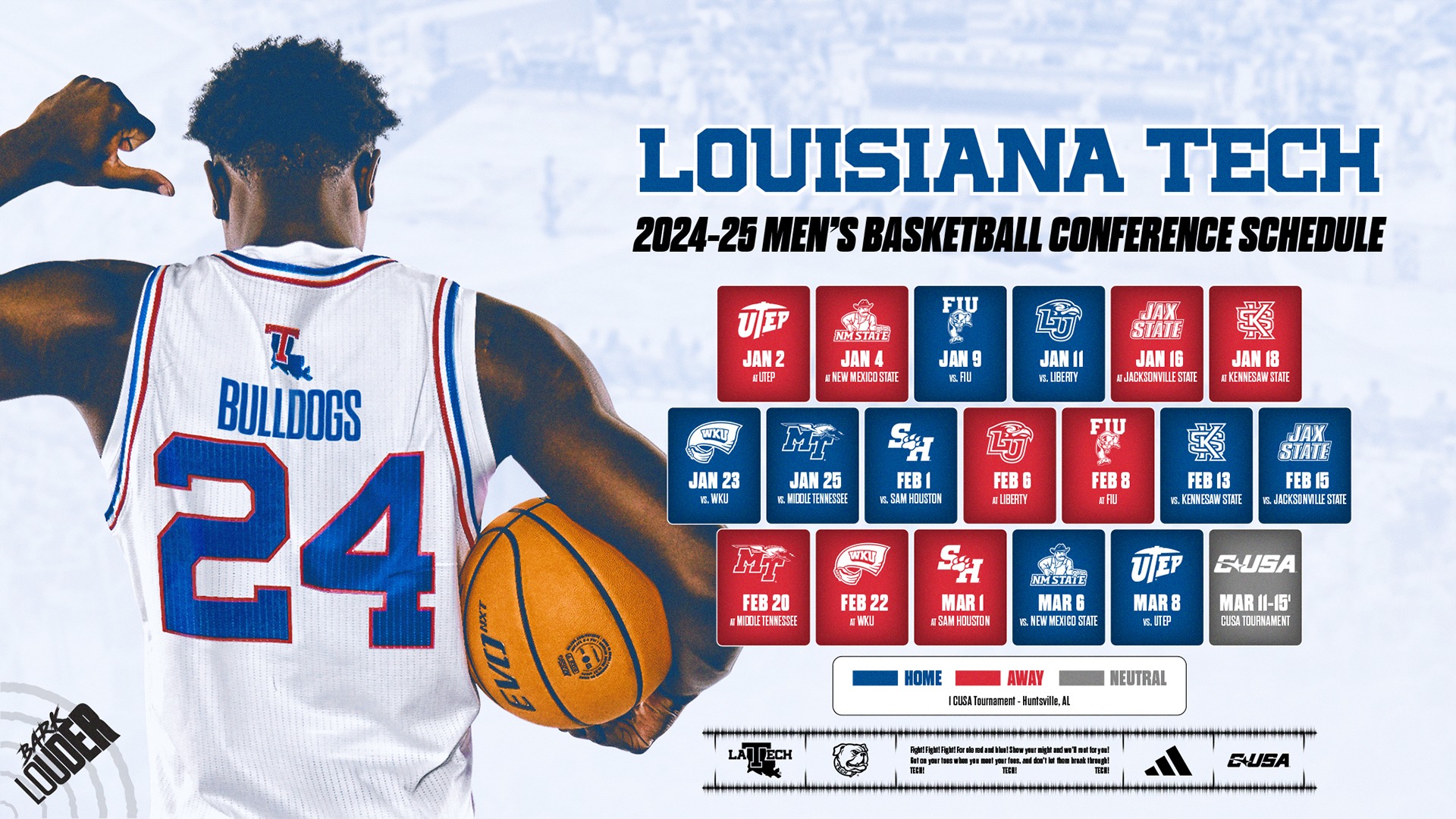 CUSA Releases Broadcast Schedule for Bulldog Basketball LA Tech Athletics