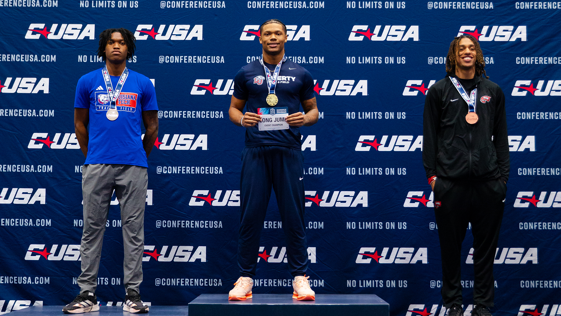 Cobe Johnson finishes 2nd at CUSA Indoor Championships in men's long jump