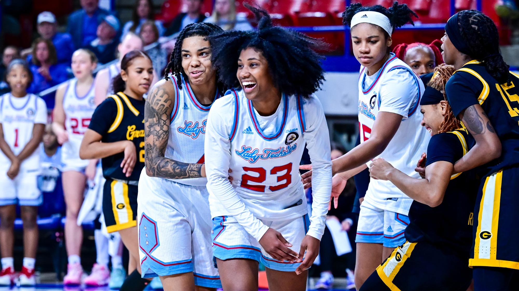 The Louisiana Tech Lady Techsters defeated the Grambling State Lady Tigers 74-60 on December 9, 2025 at the Thomas Assembly Center. A dominant 24-10 second quarter proved decisive for LA Tech, moving them to 5-3, while Grambling fell to 1-8. Photograph by Alexis Goree/Louisiana Tech University
