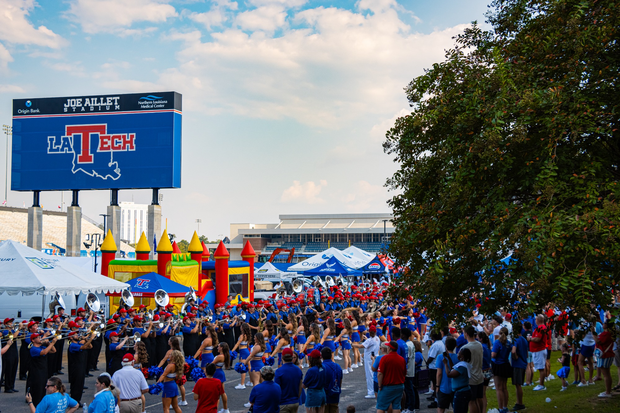 Reserved tailgating setup before a Louisiana Tech football game