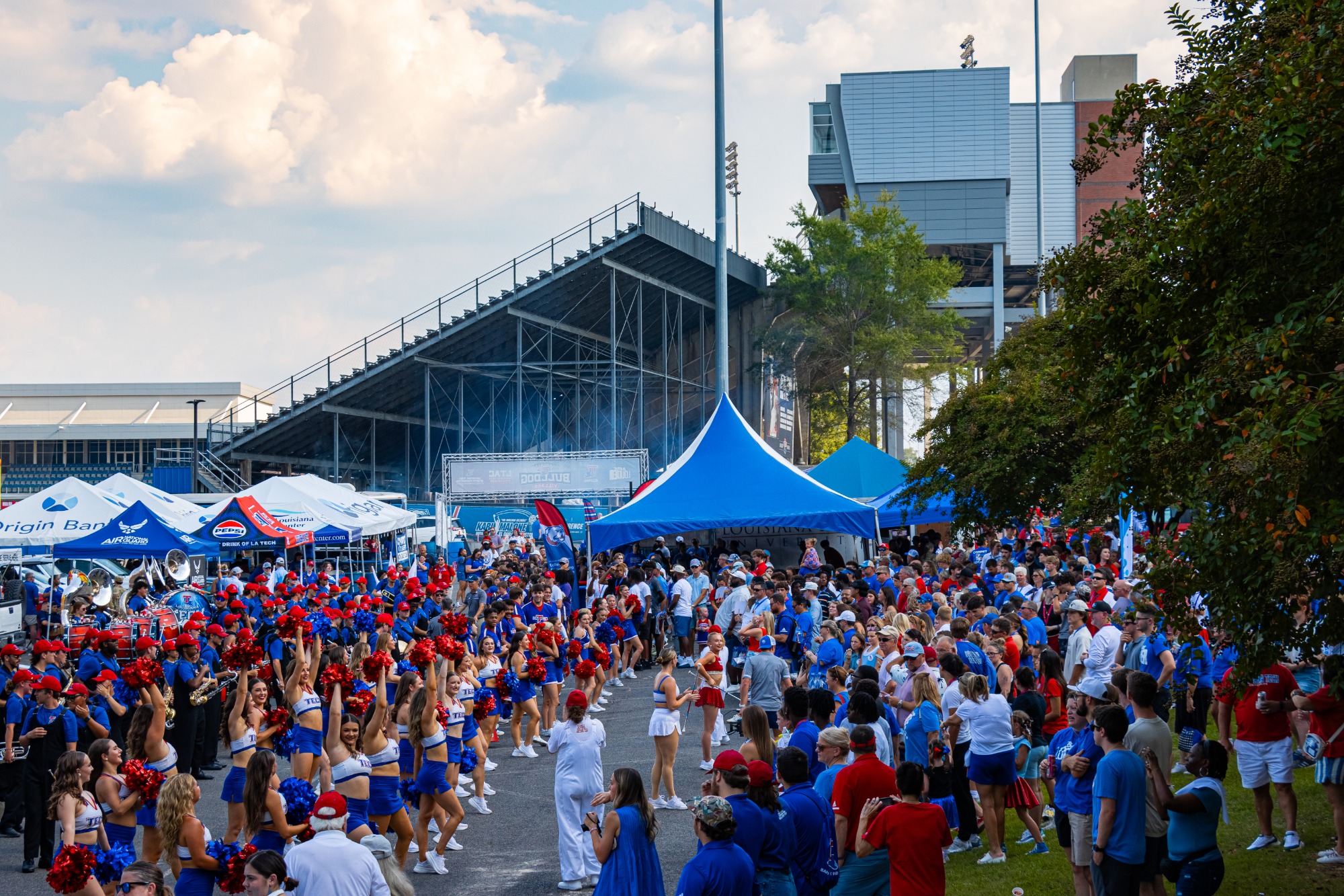 Louisiana Tech football gameday tailgating near Joe Aillet Stadium