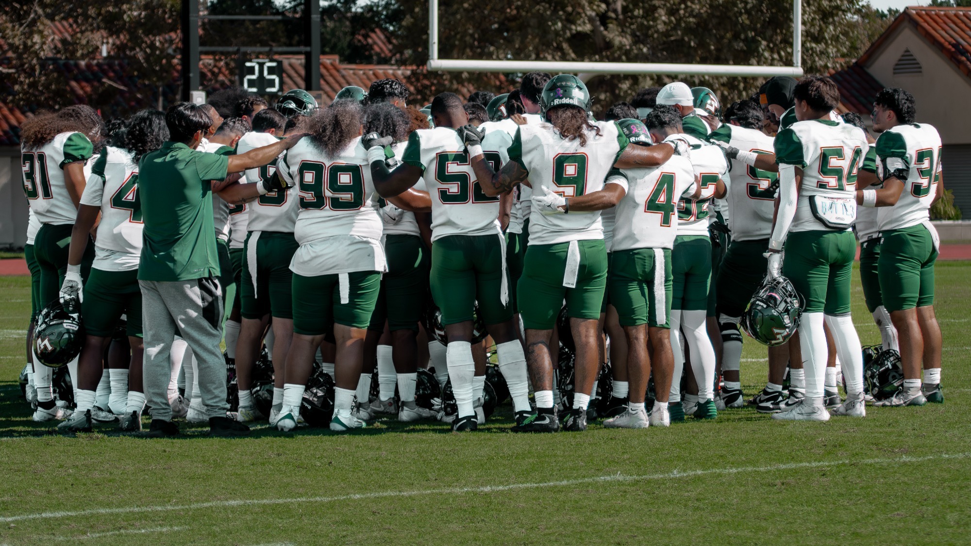 La Verne football after playing at CMS 