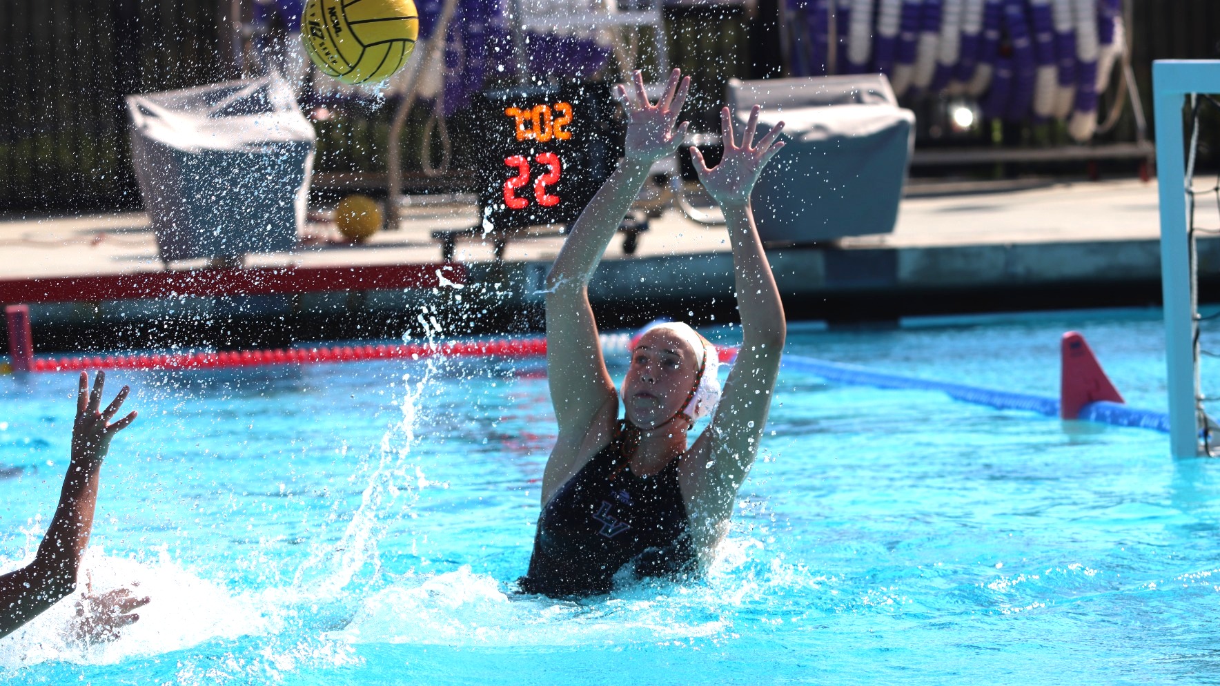 Miranda Graham saves a shot against Cal Lutheran