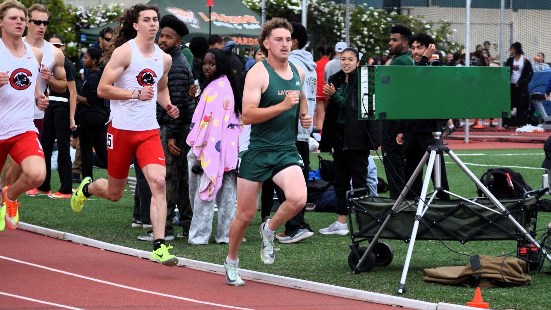 Hunter Bond races at the 2025 SCIAC Championships