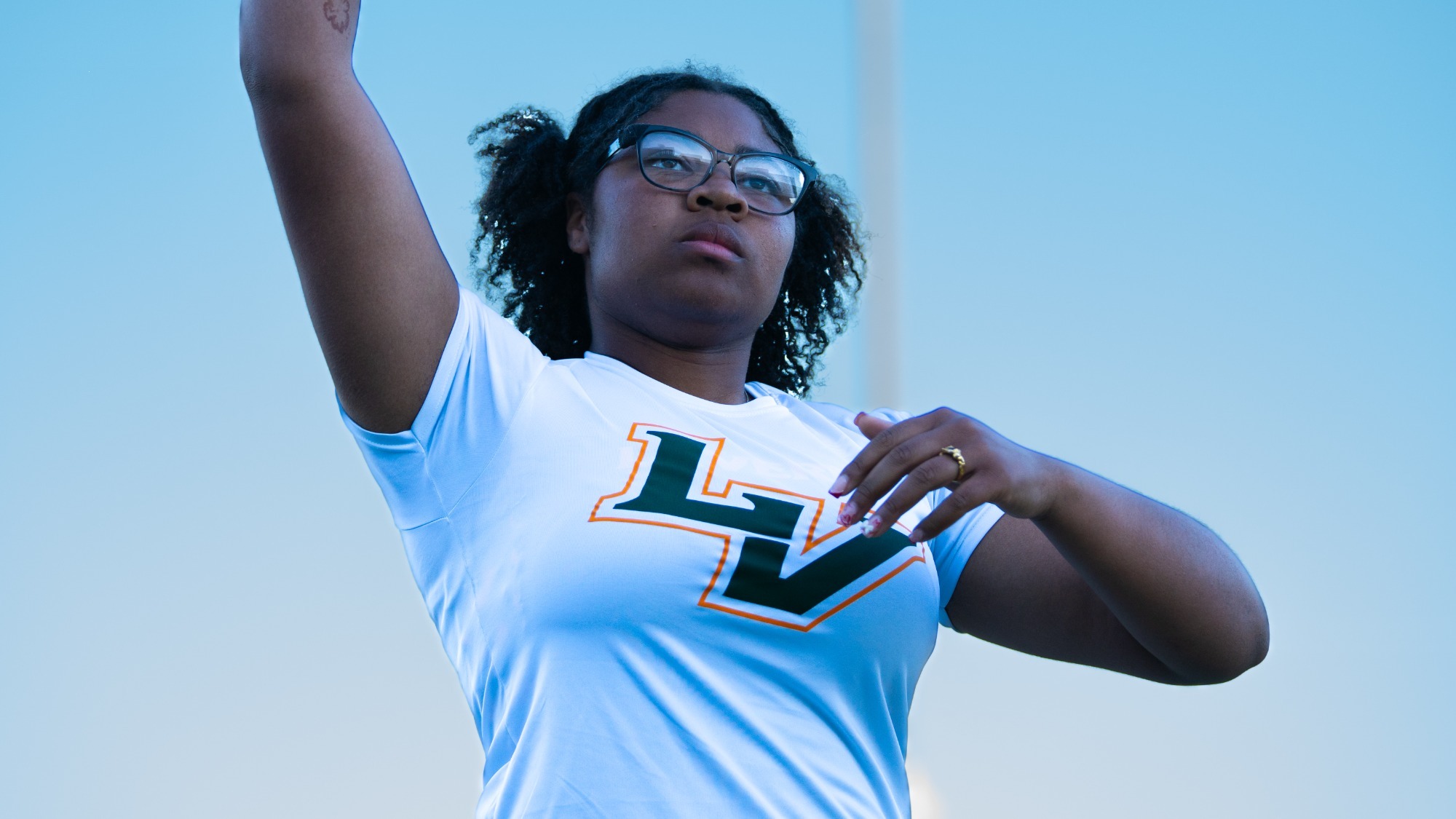 Journee Jones readies to compete at the Rossi Relays