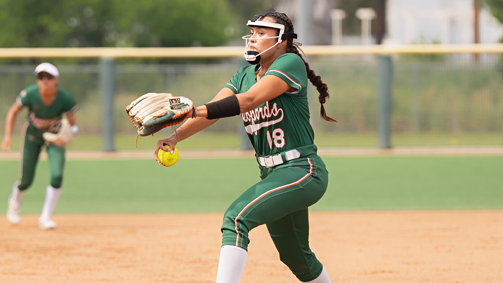 Jaidynn Alvarez delives a pitcher against Gustavus Adolphus
