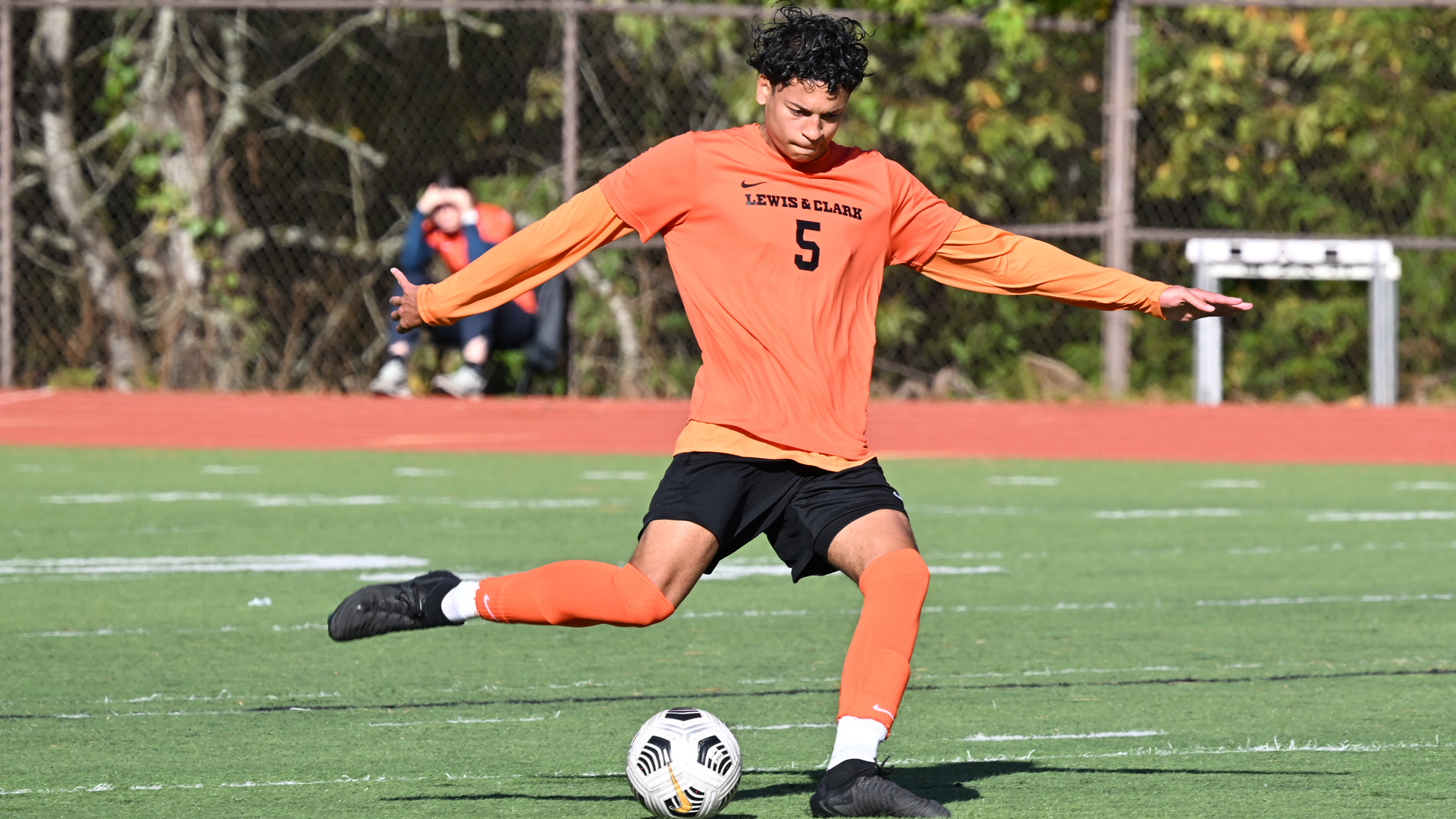 Talon Hayfield gets set to boot the ball deep