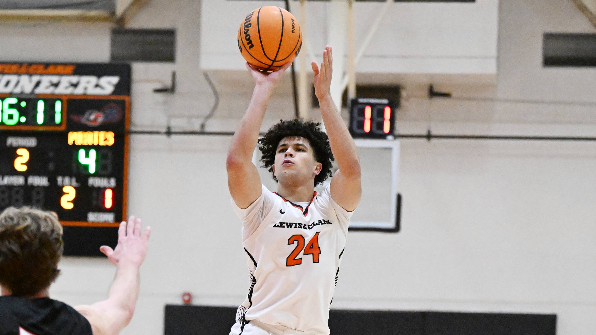 Joe Brown shoots the basketball. 