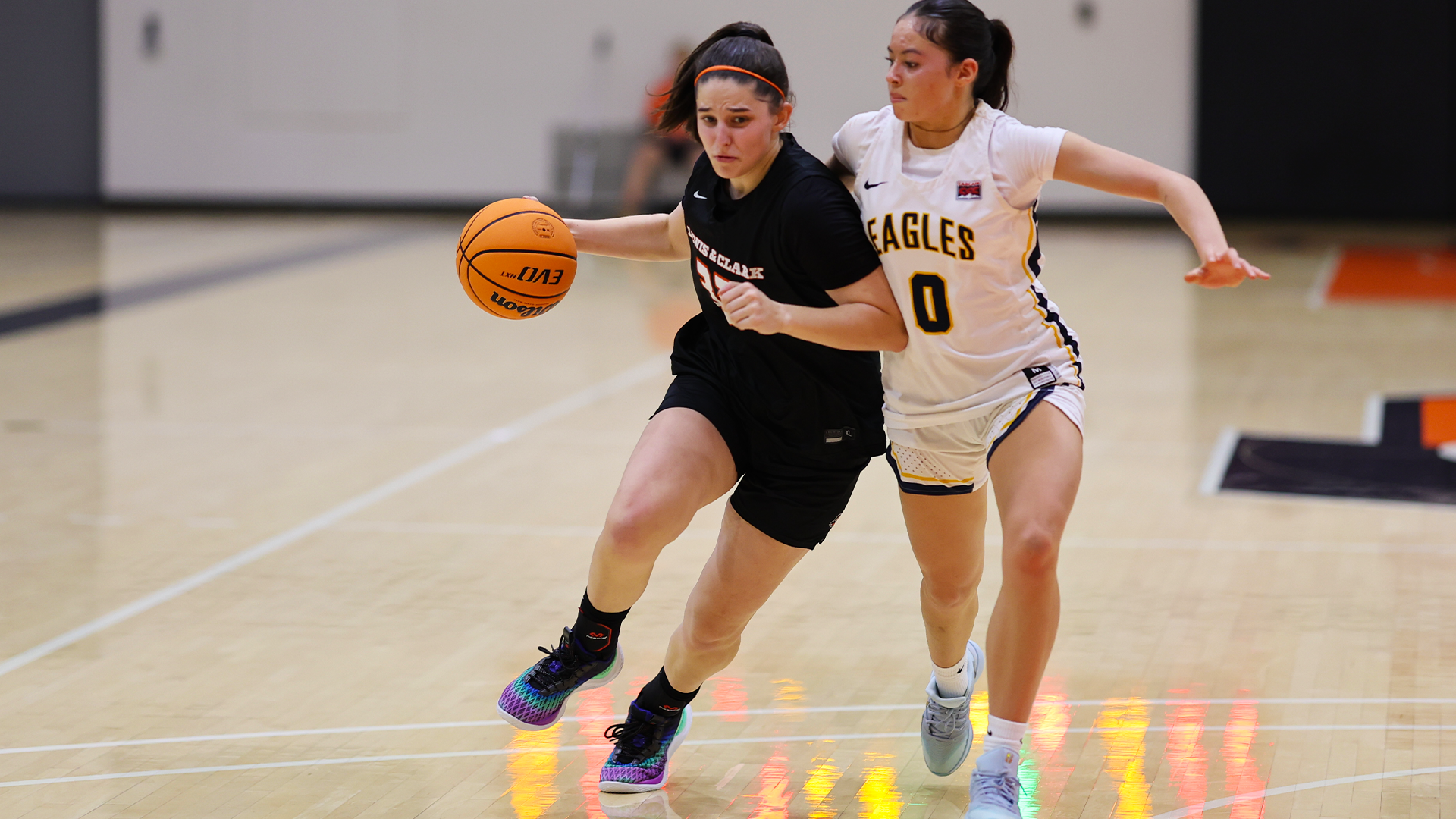 Lauryn Frederickson drives against an opponent. 