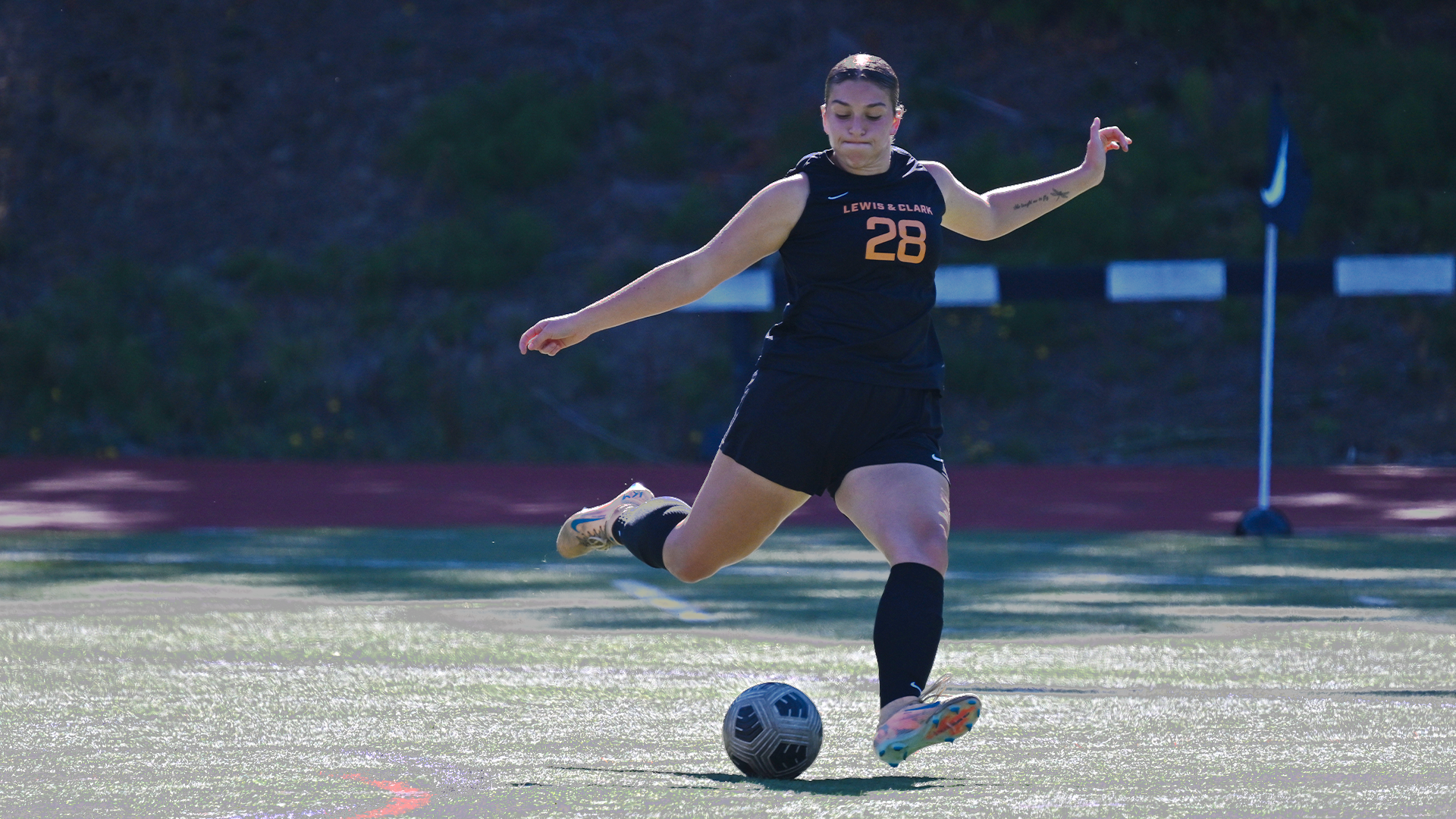 Sophia Gill kicks the ball in a recent game.