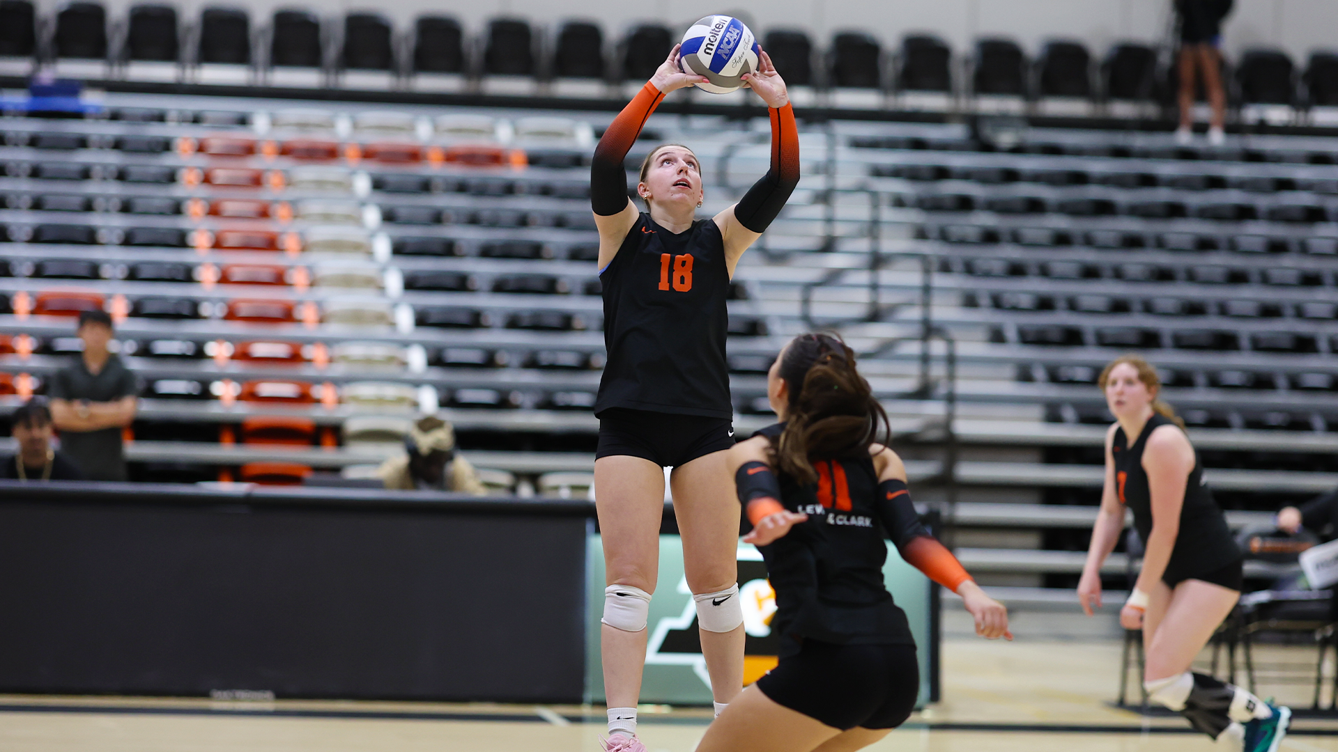 Ruby Kuerschner sets the ball in a recent match.