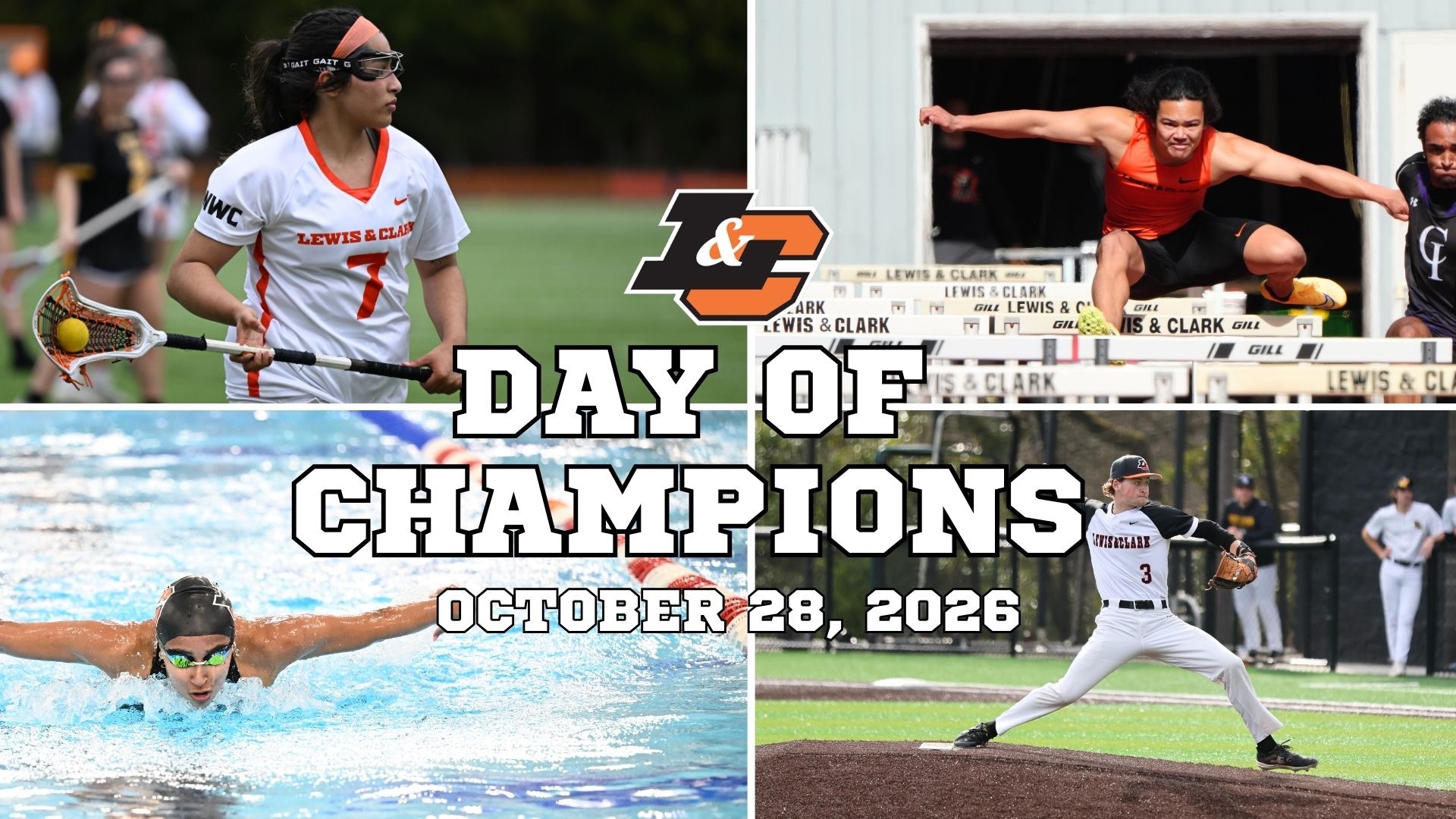 Lewis & Clark athletes pose for pictures playing their sports