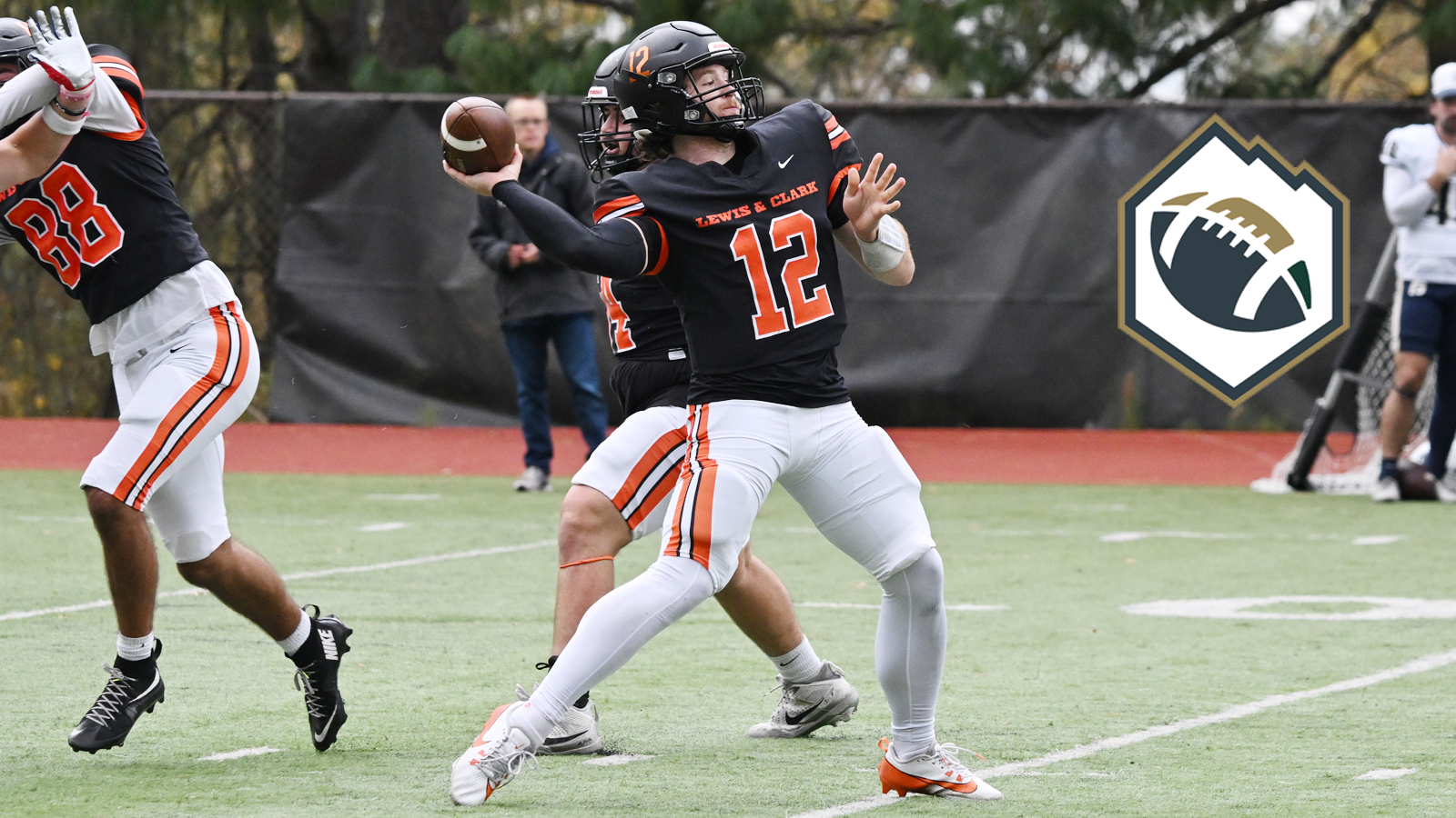 Sam Simril gets set to launch a pass downfield 