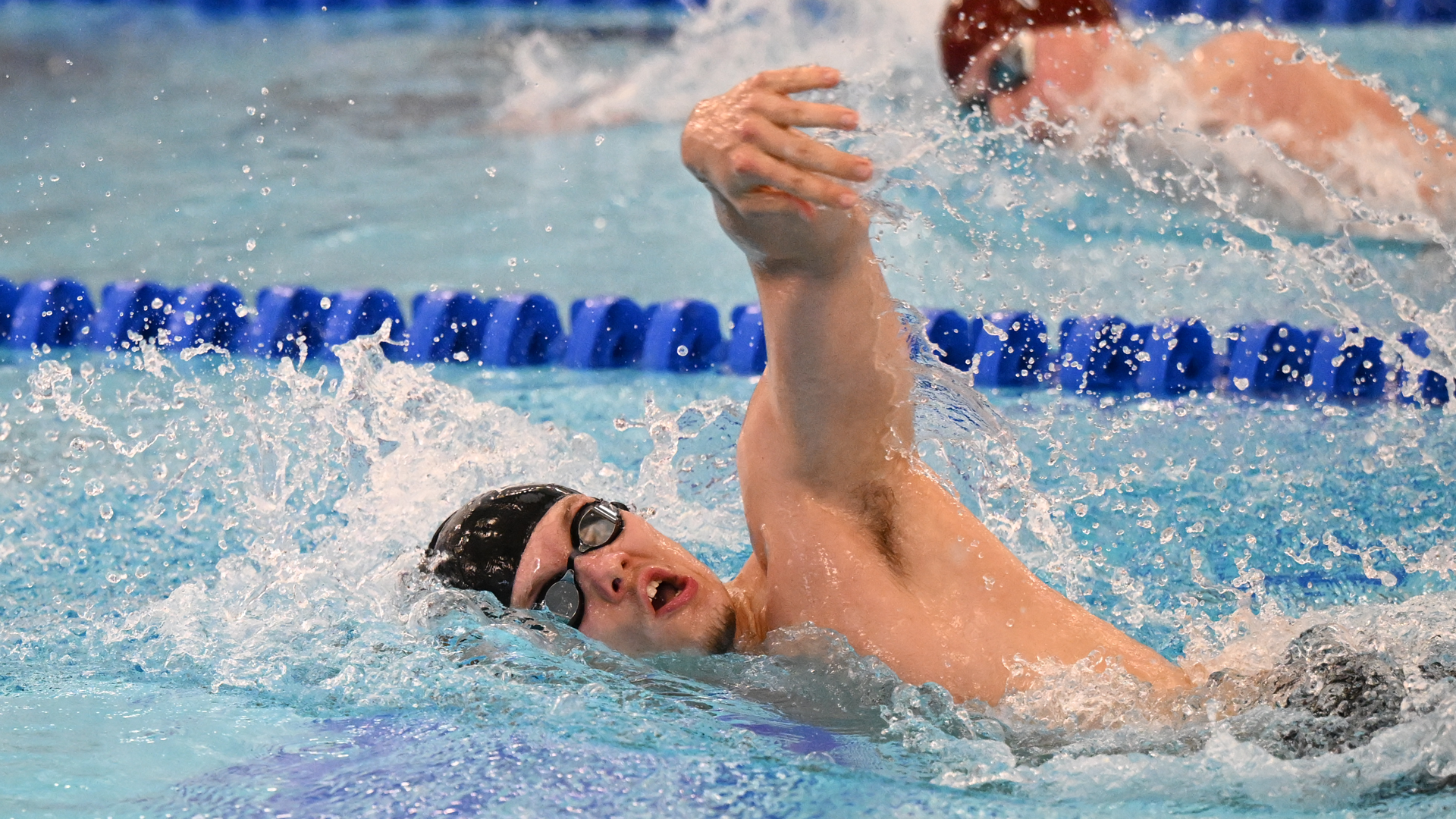 Michael Spicer swims the 500 Freestyle on the first day of the 2026 NWC Championship 