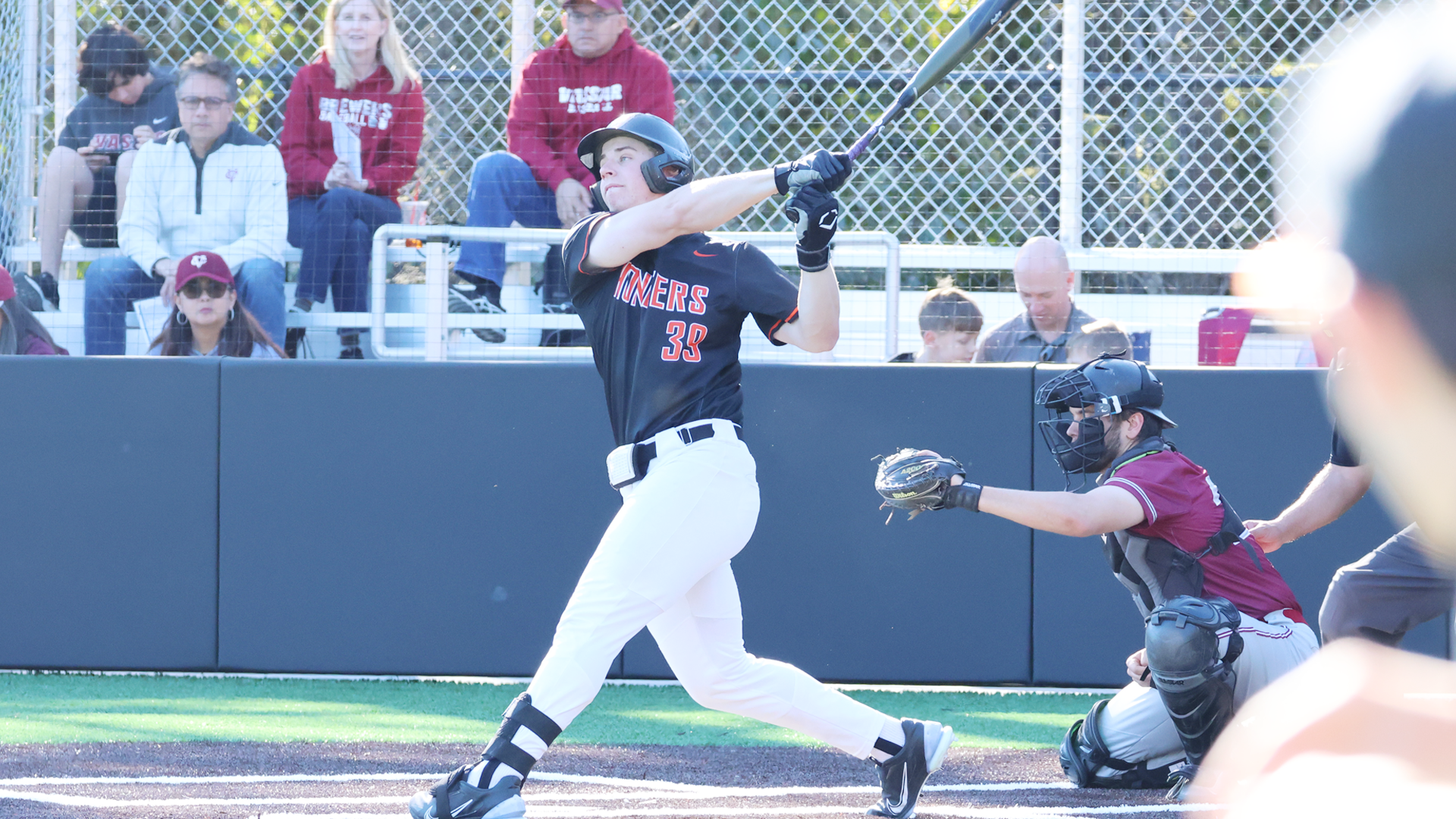 Ryan Sanderson swings at a pitch 