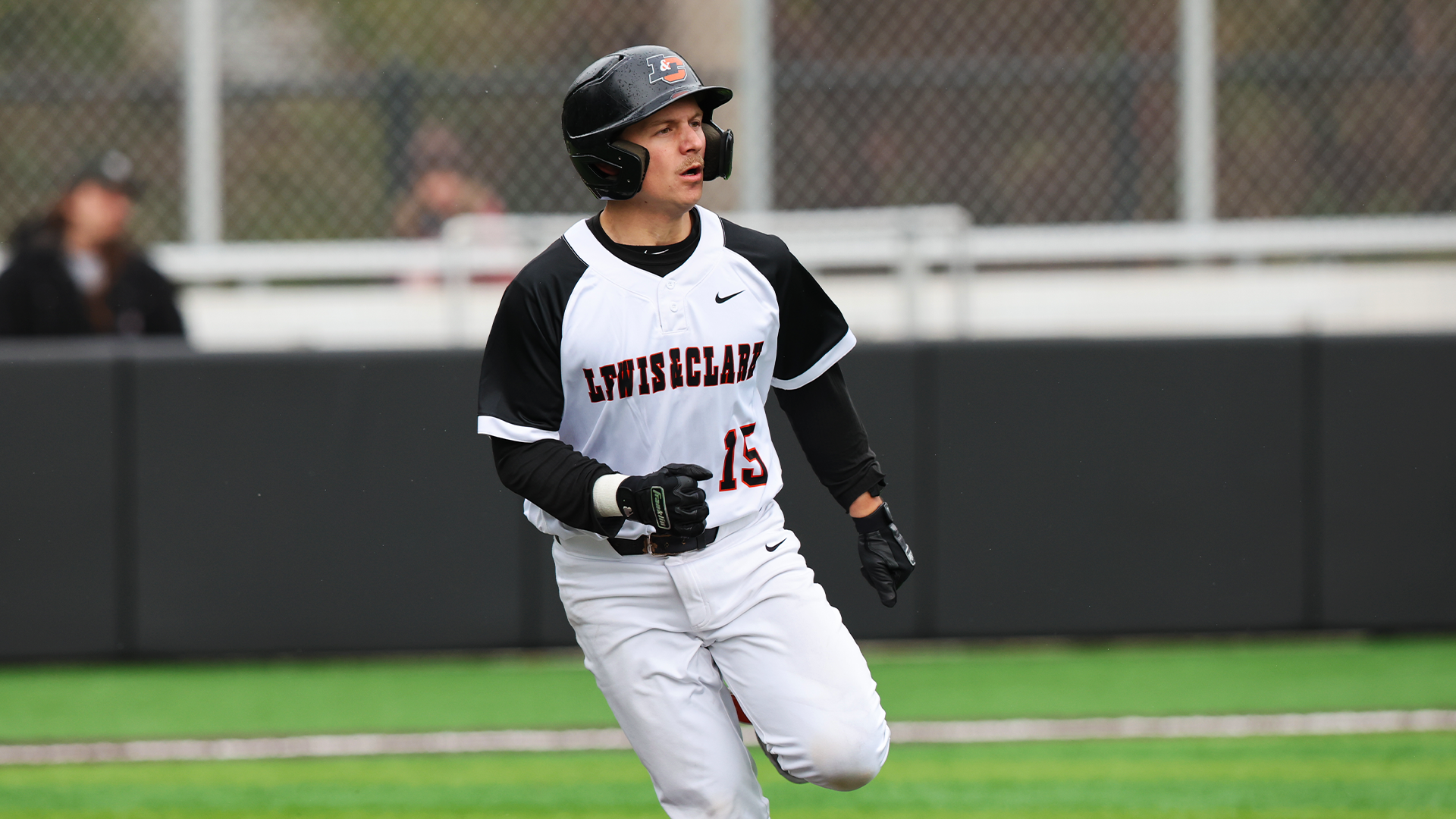 Joaquin Sandoval watches one of his hits as he runs the bases.