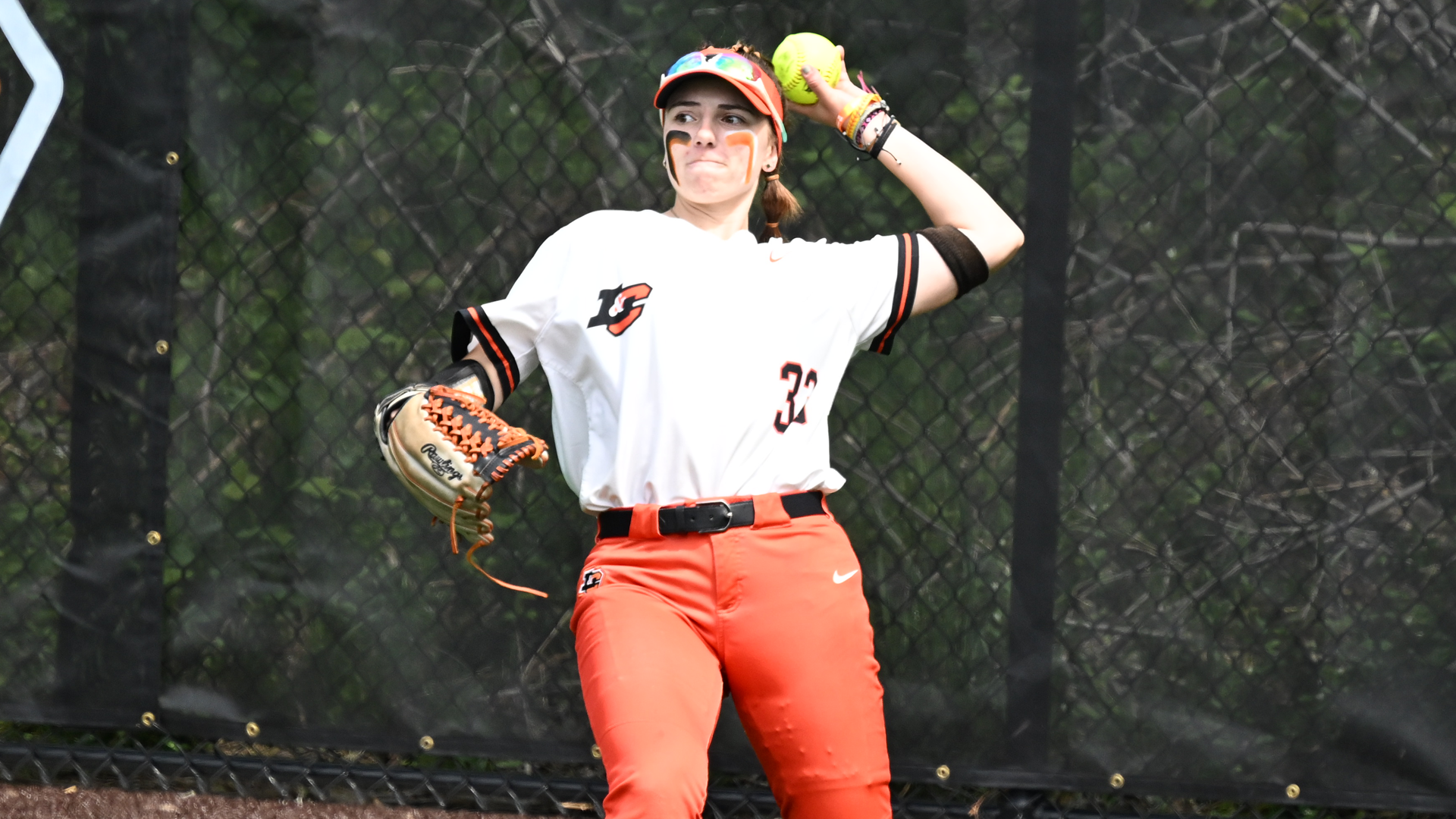 Madison Scroggins throws the ball back into the infield