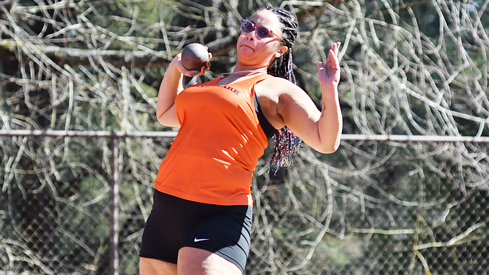 Divinity Singleton throws the shot put