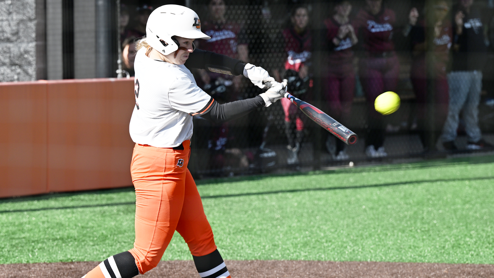 Emily Patton swings and makes contact with a pitch