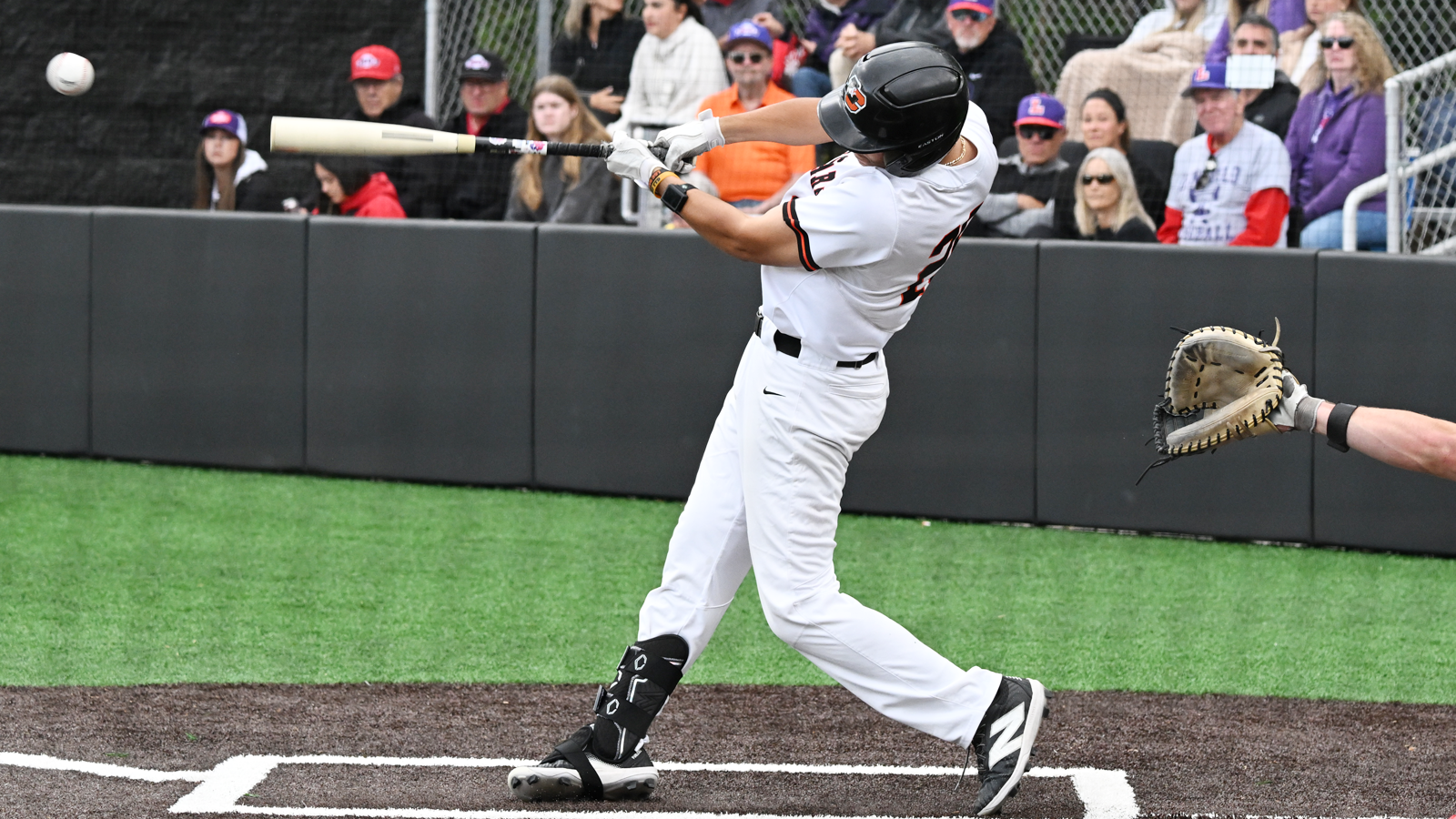 Will Michelman swings and hits a line drive