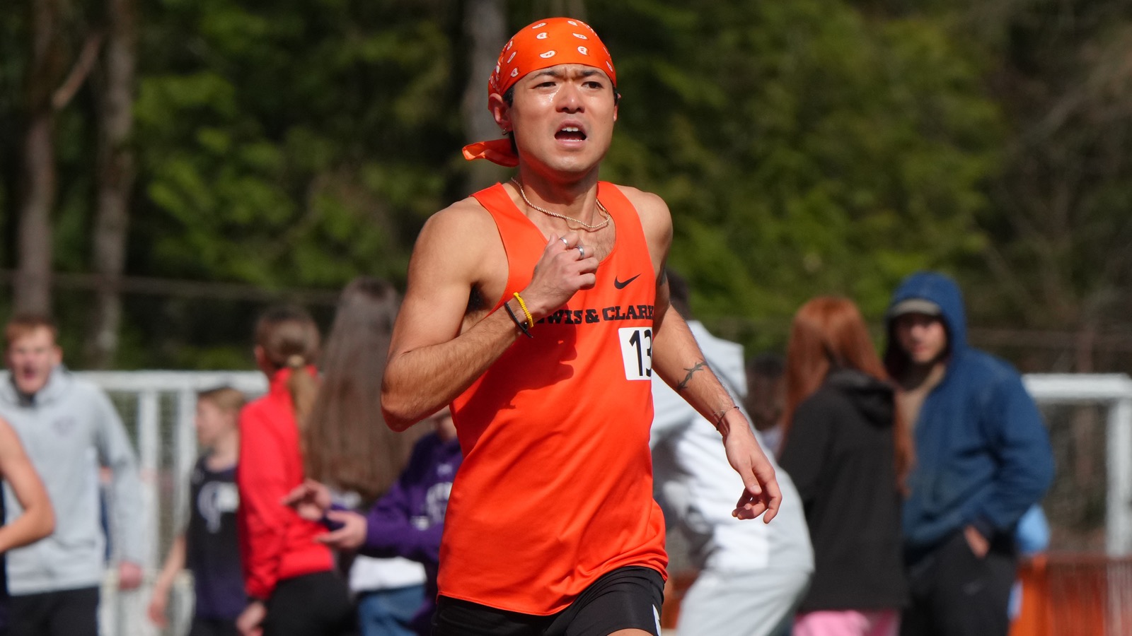 Colin Shimabukuro sprints to the finish line
