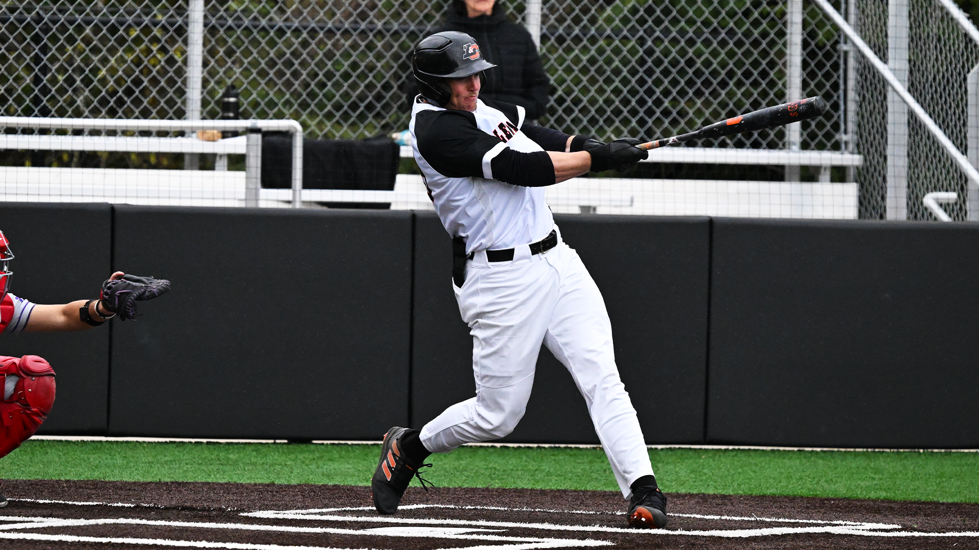 Bret Potter hits the ball in a recent game. 