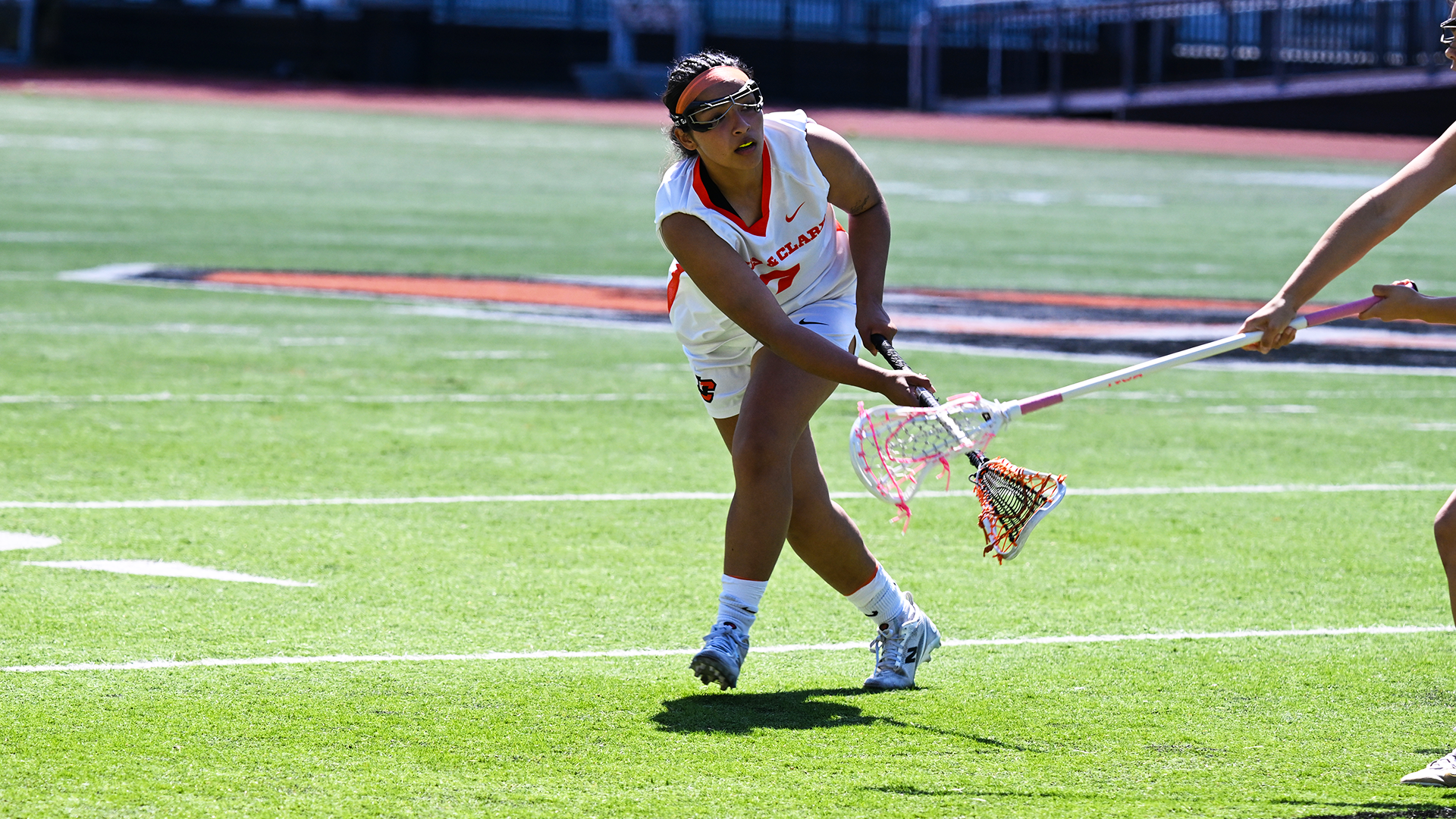 Aviana Gonzales shoots the ball against a defender. 