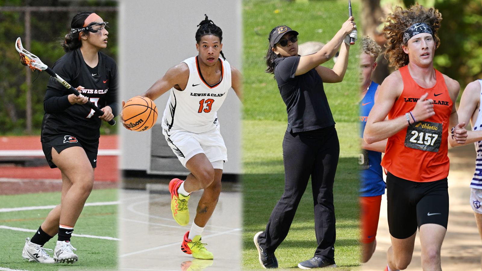 Aviana Gonzales (left), Justin White (left center), Ahika Jani (right center) and Quinn Higgins (right) pose for action shots