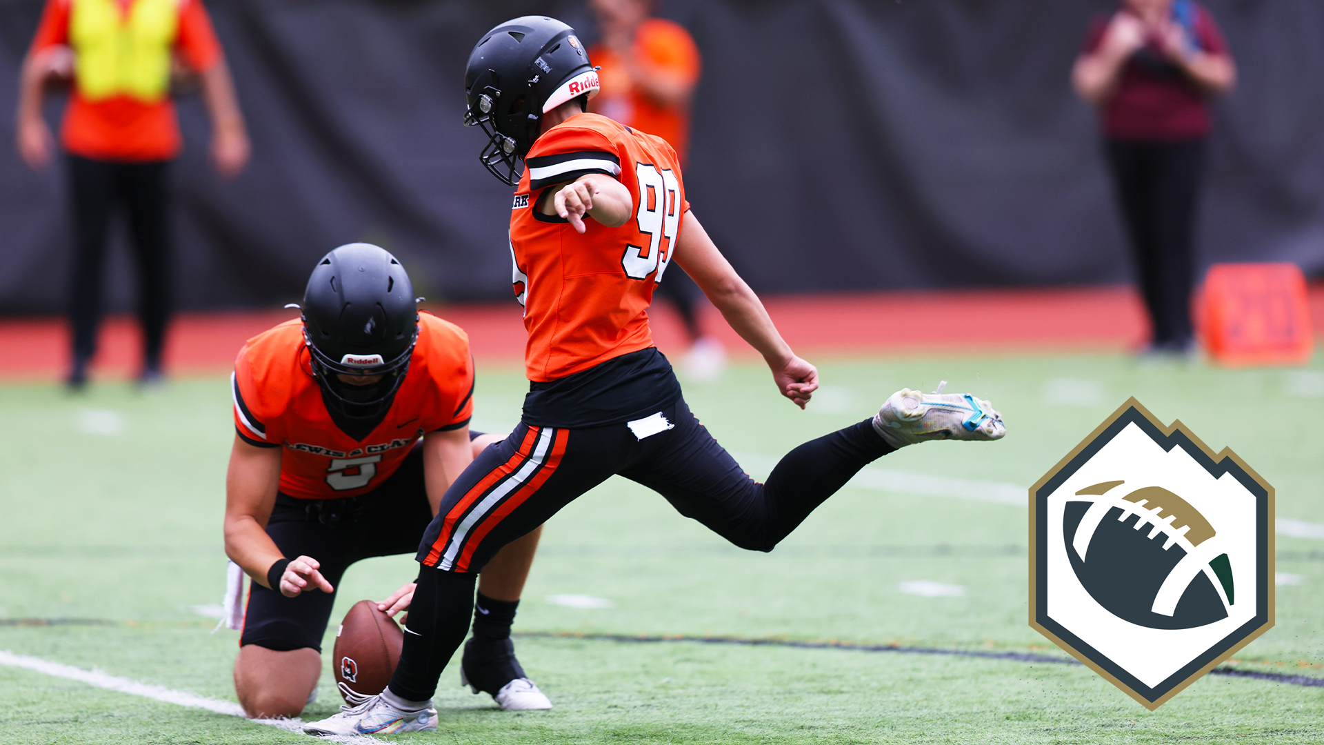 Trevor Koo kicks the football in a recent game. 