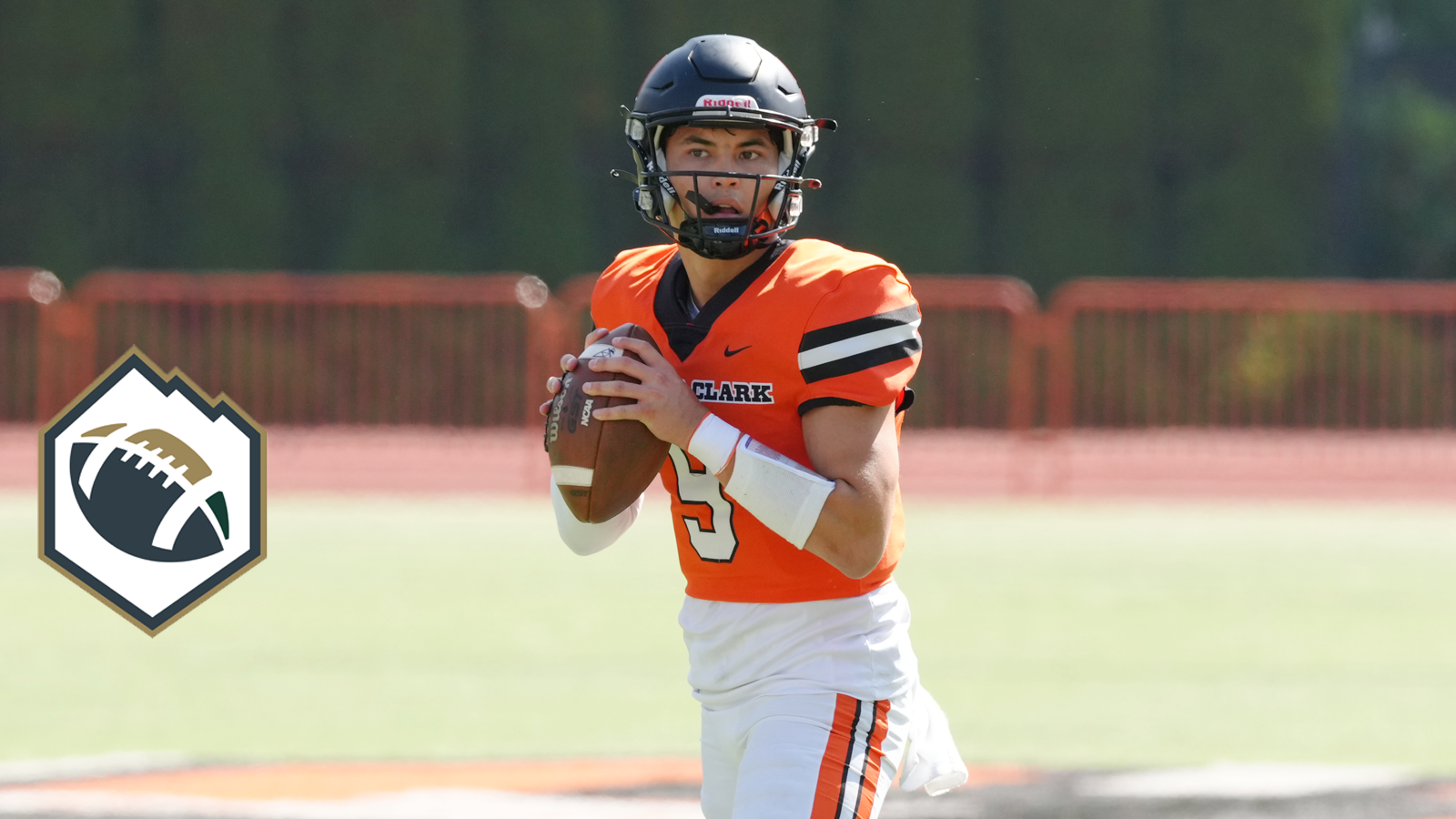 Dashiell Weaver stands in the pocket and scans the field looking for someone to pass the ball to