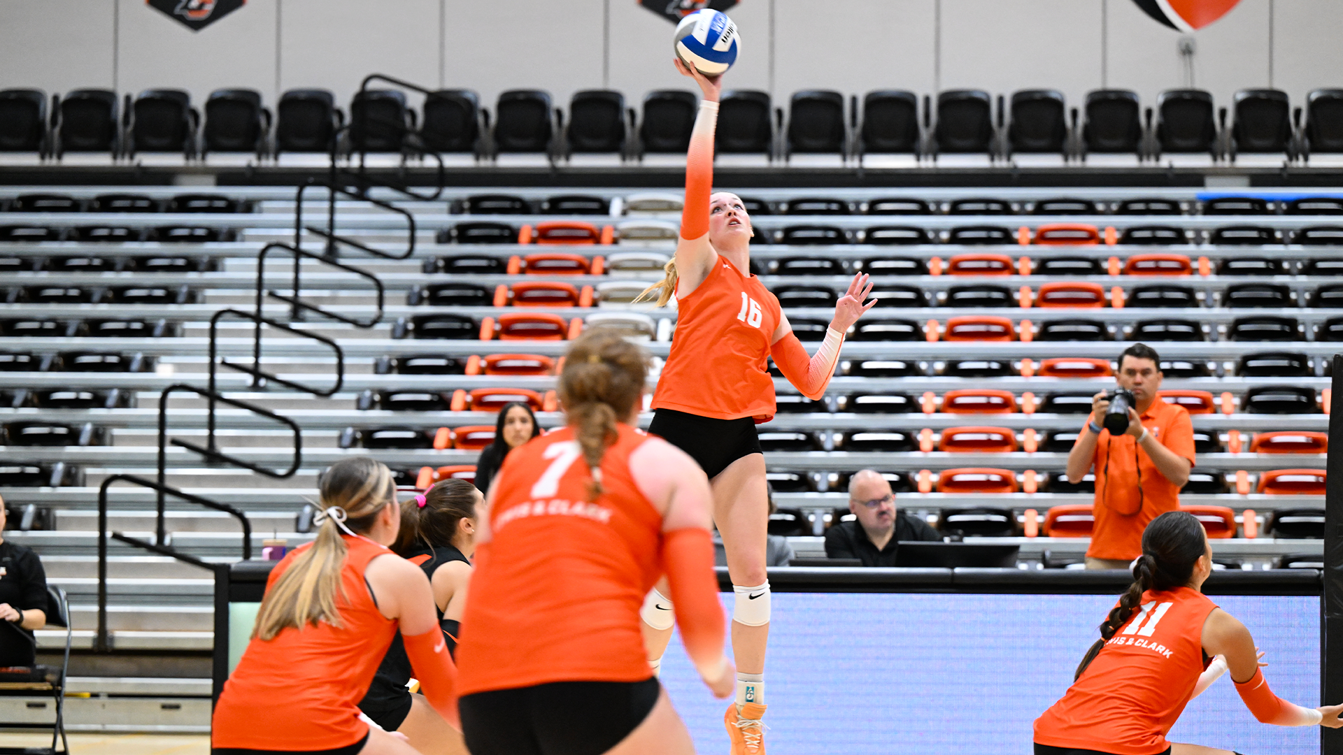 Kaitlyn Jensen hits the volleyball in a recent match.