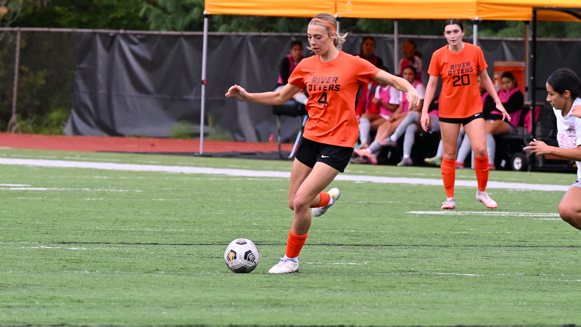 Olivia Melanson kicks the ball in a recent game. 