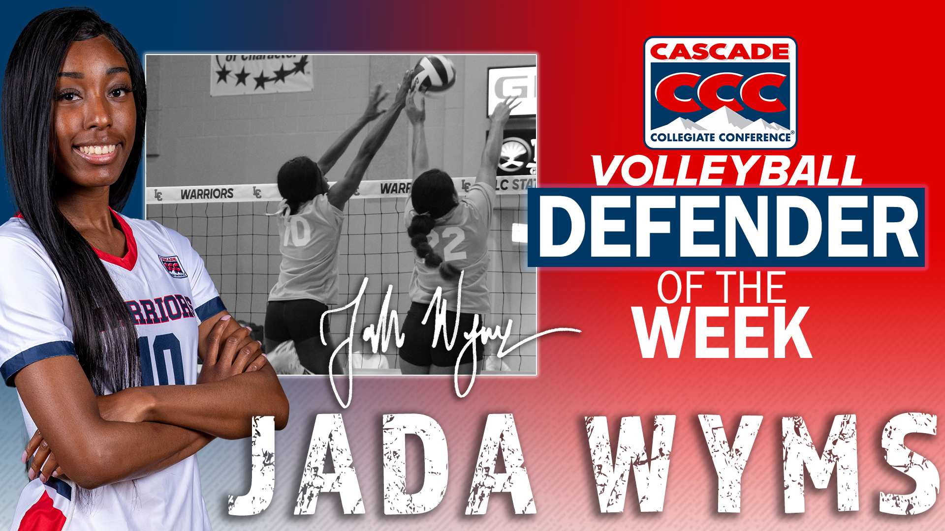 Warrior Volleyball Nabs Second CCC Defender of the Week Honor in Wyms