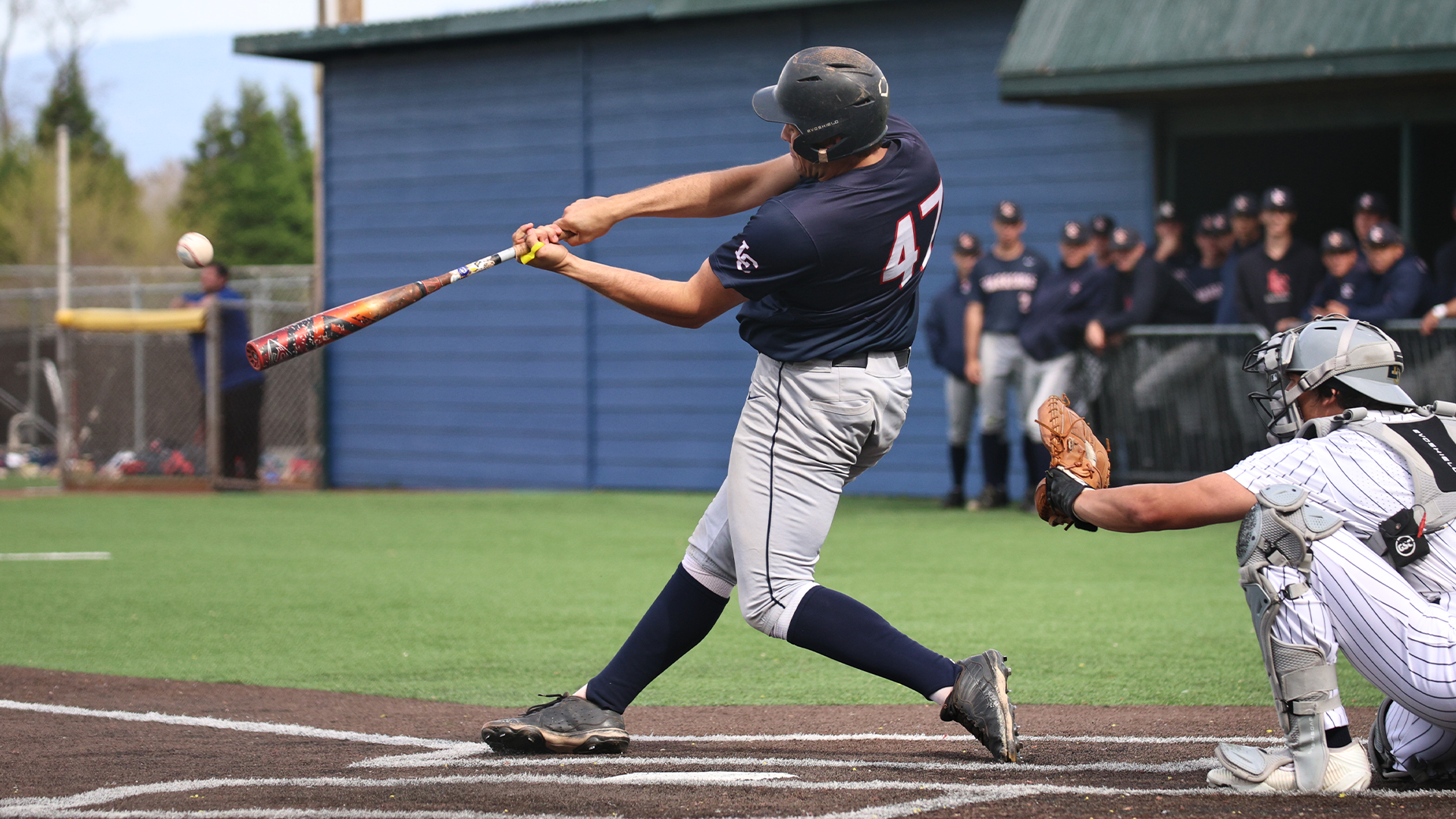 Ryan Prescott hits a ball at Eastern Oregon