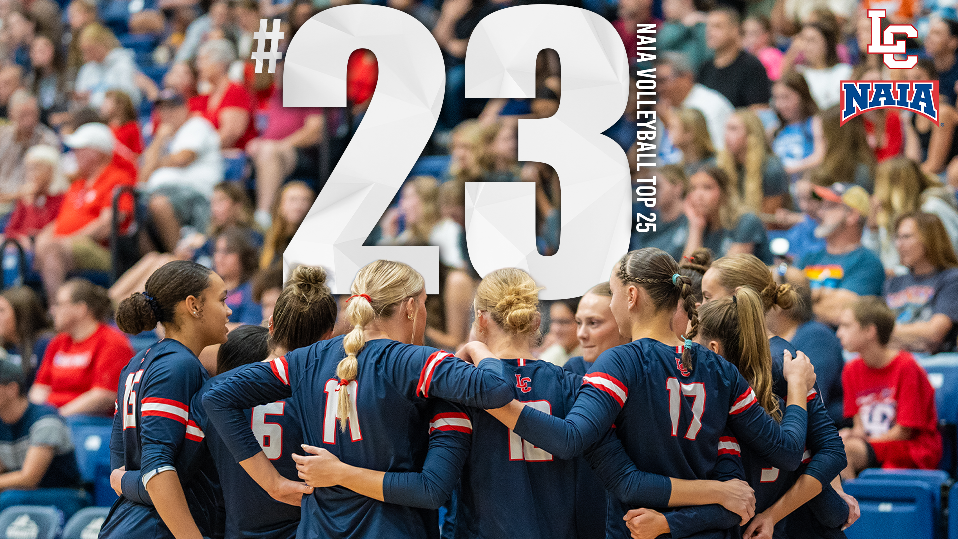 Volleyball team with No. 23 on top 