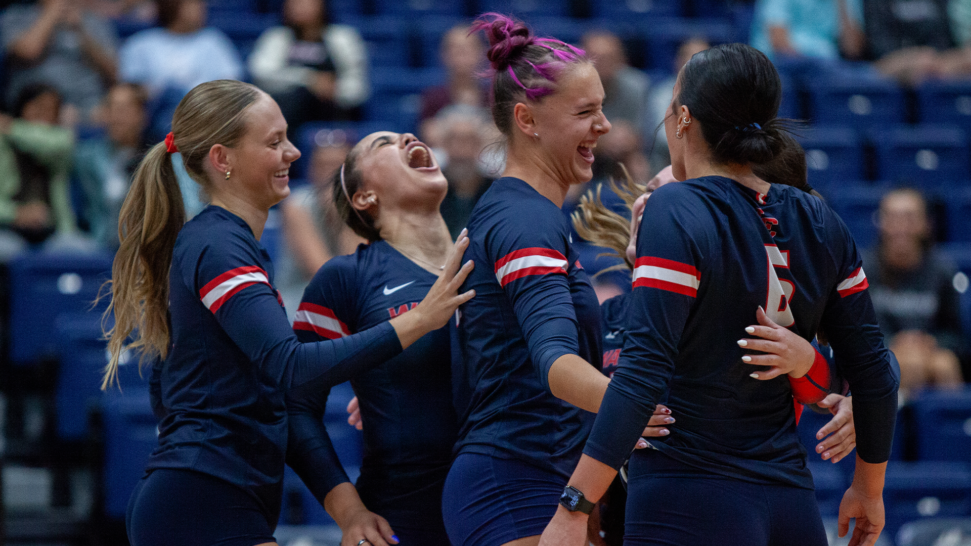 VOlleyball team celebrates