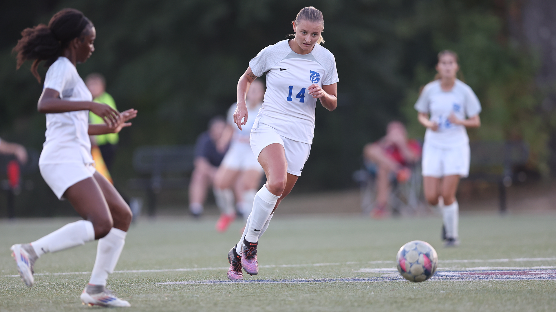 Kelsey Van Paridon chases after the ball vs. Texas A&M-Texarkana 10/16/25