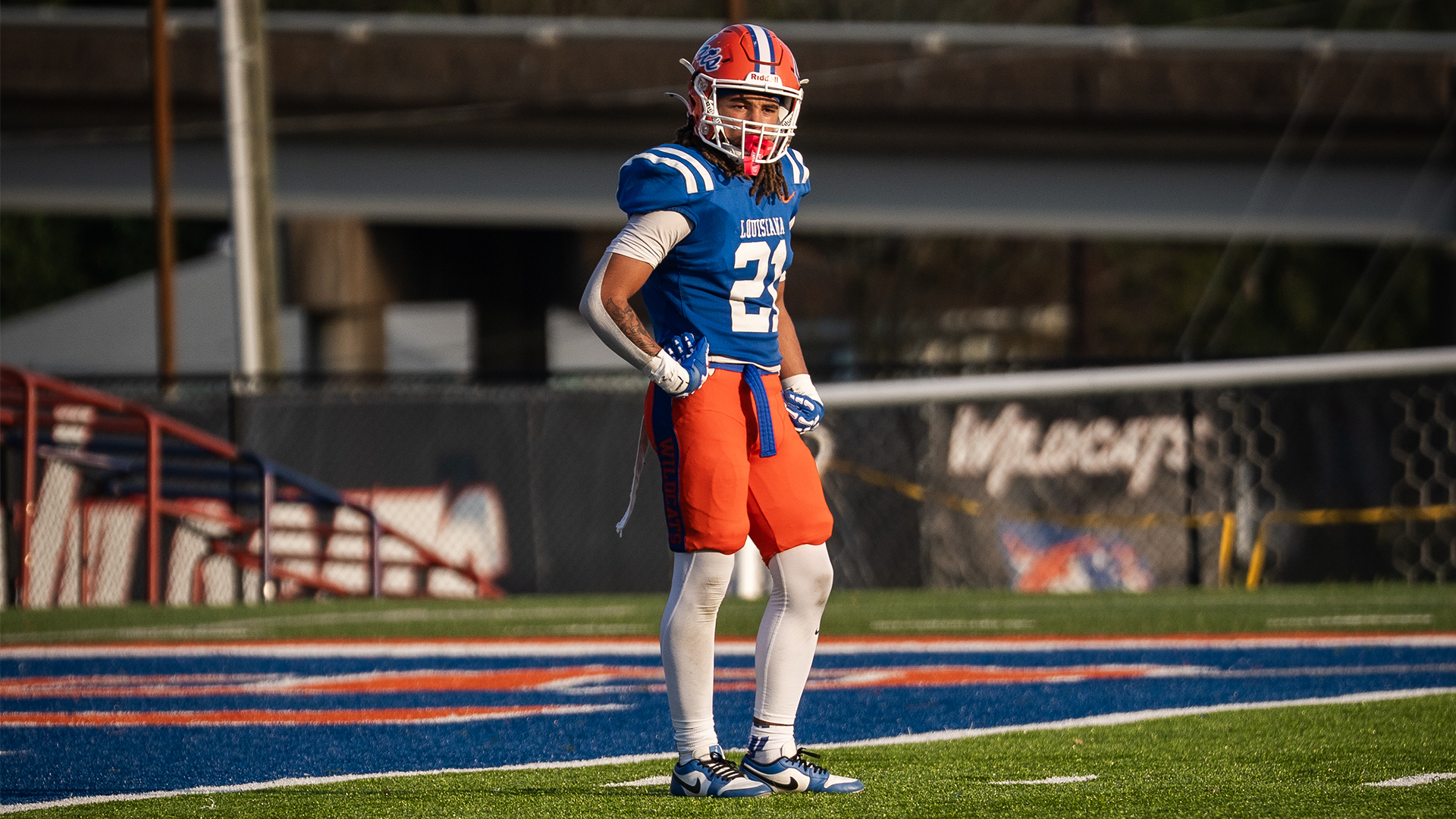 Kylon Polk looks for a play call vs. Arkansas Baptist 11/8/25